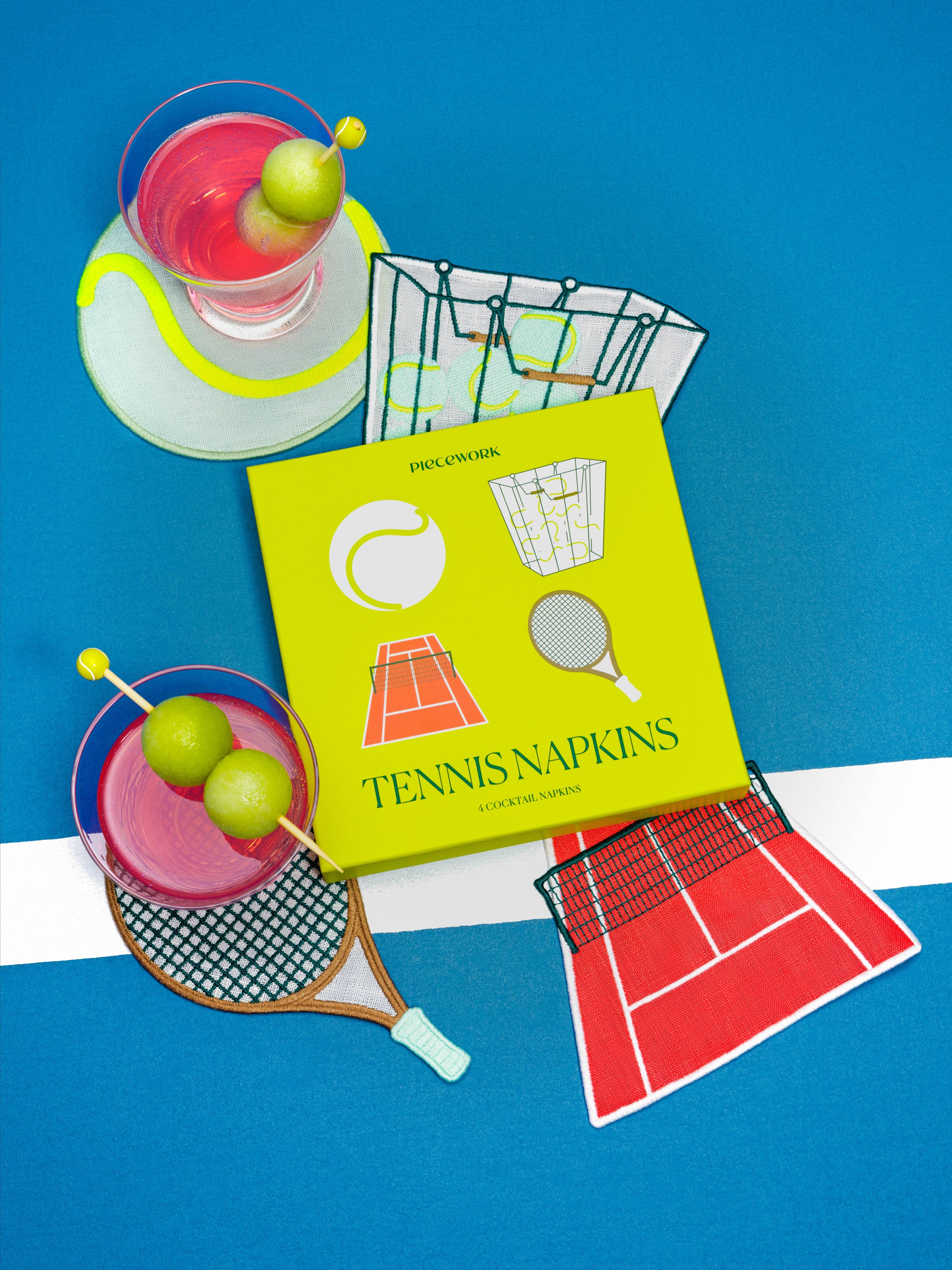 Piecework - ✨NEW✨ Tennis Cocktail Napkins - Set of 4