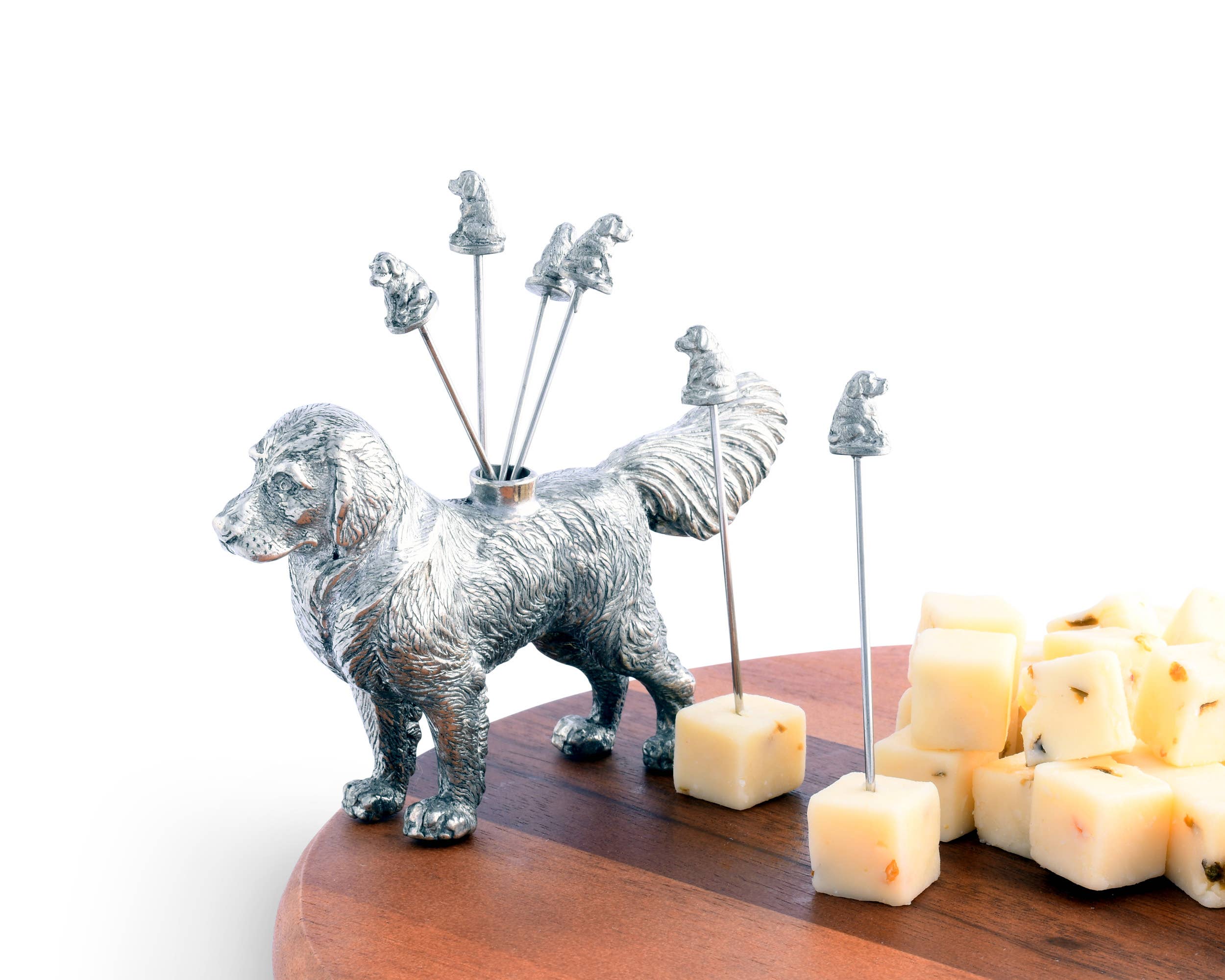 Pewter Cheese Picks - Retriever