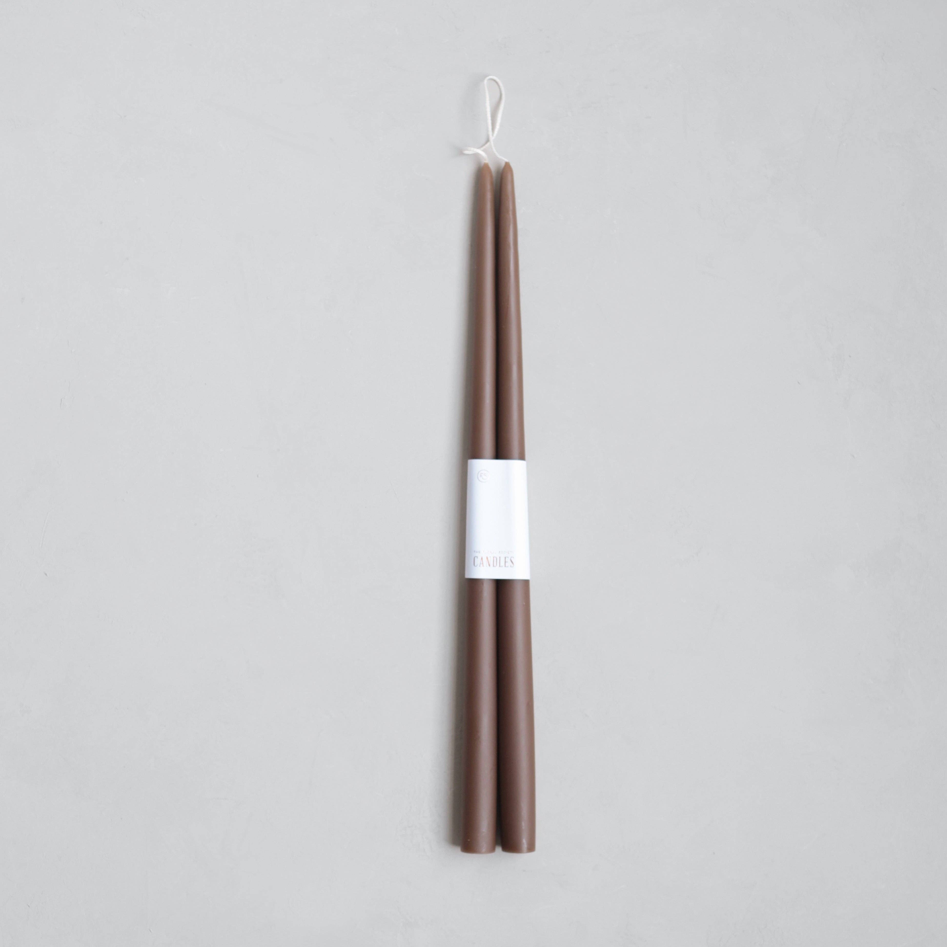 The Floral Society - 18" Original Dipped Taper Candles: Peat