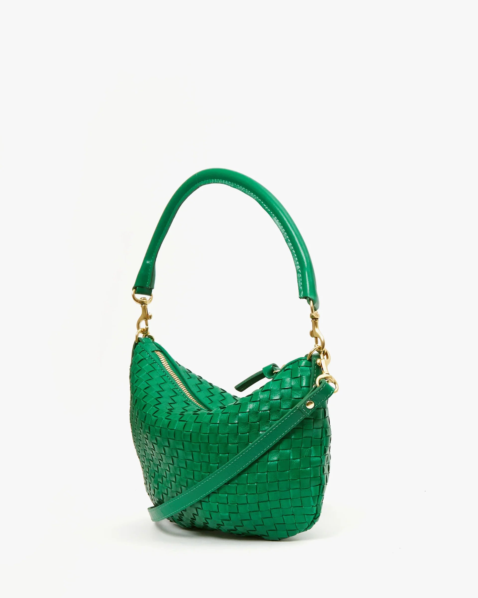 Petit Moyen Messenger- Leather & Suede Woven Checker