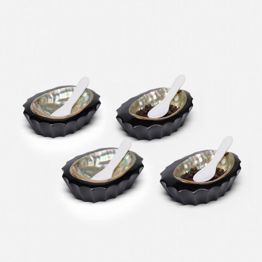 Tilda Resin/Shell Pinch Bowls - Black/Abalone