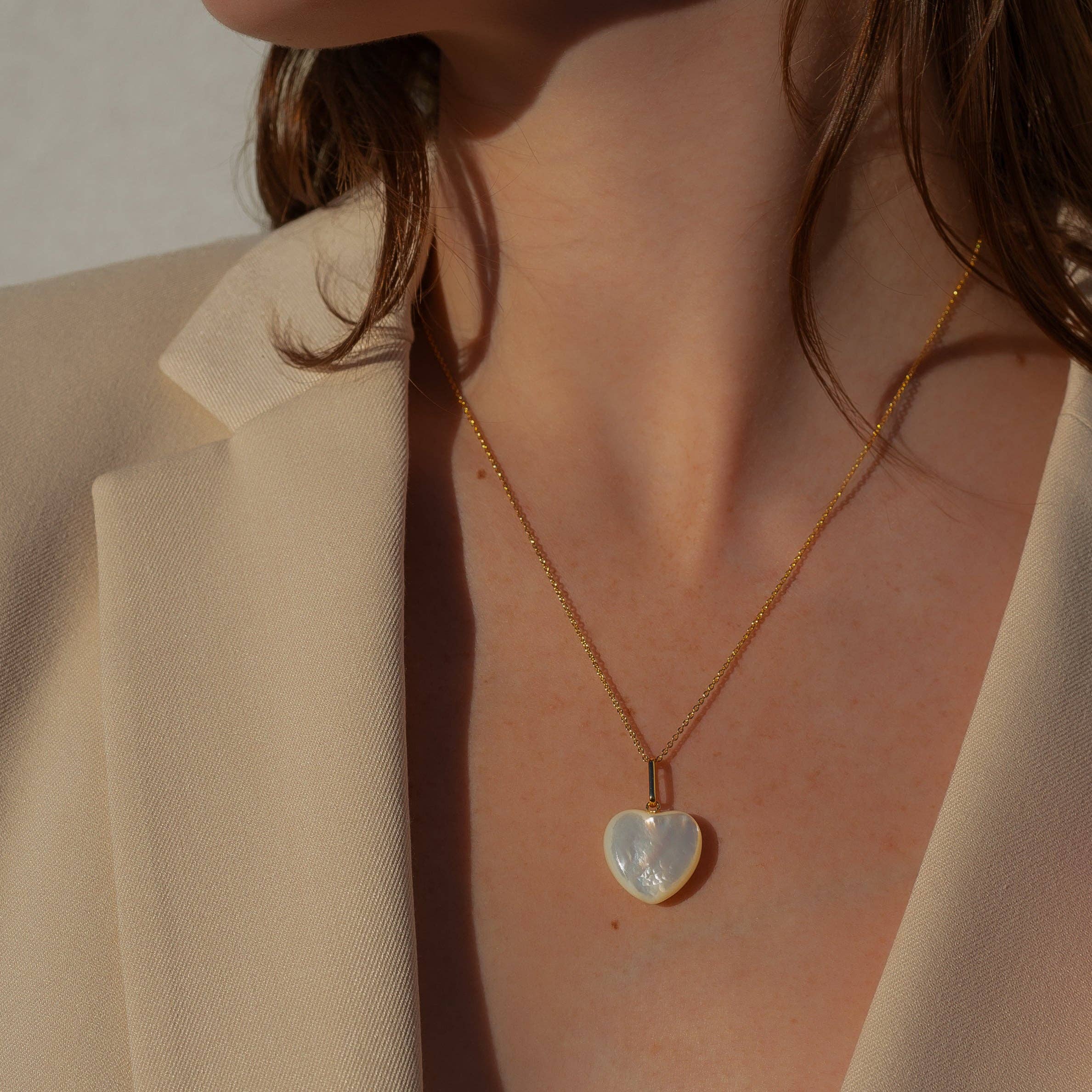 Gemma Mother of Pearl Heart Necklace