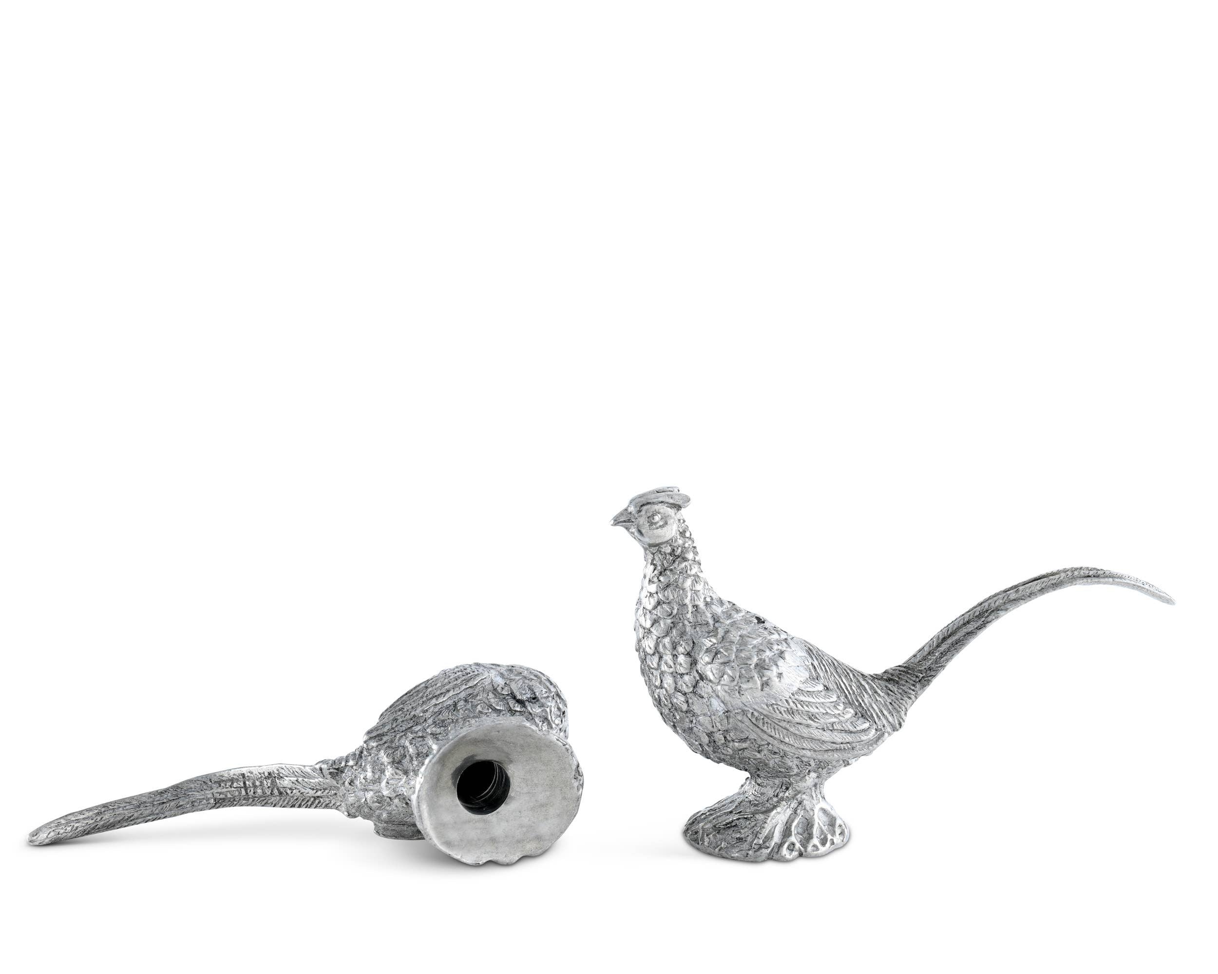 Pewter Salt & Pepper Set - Pheasants