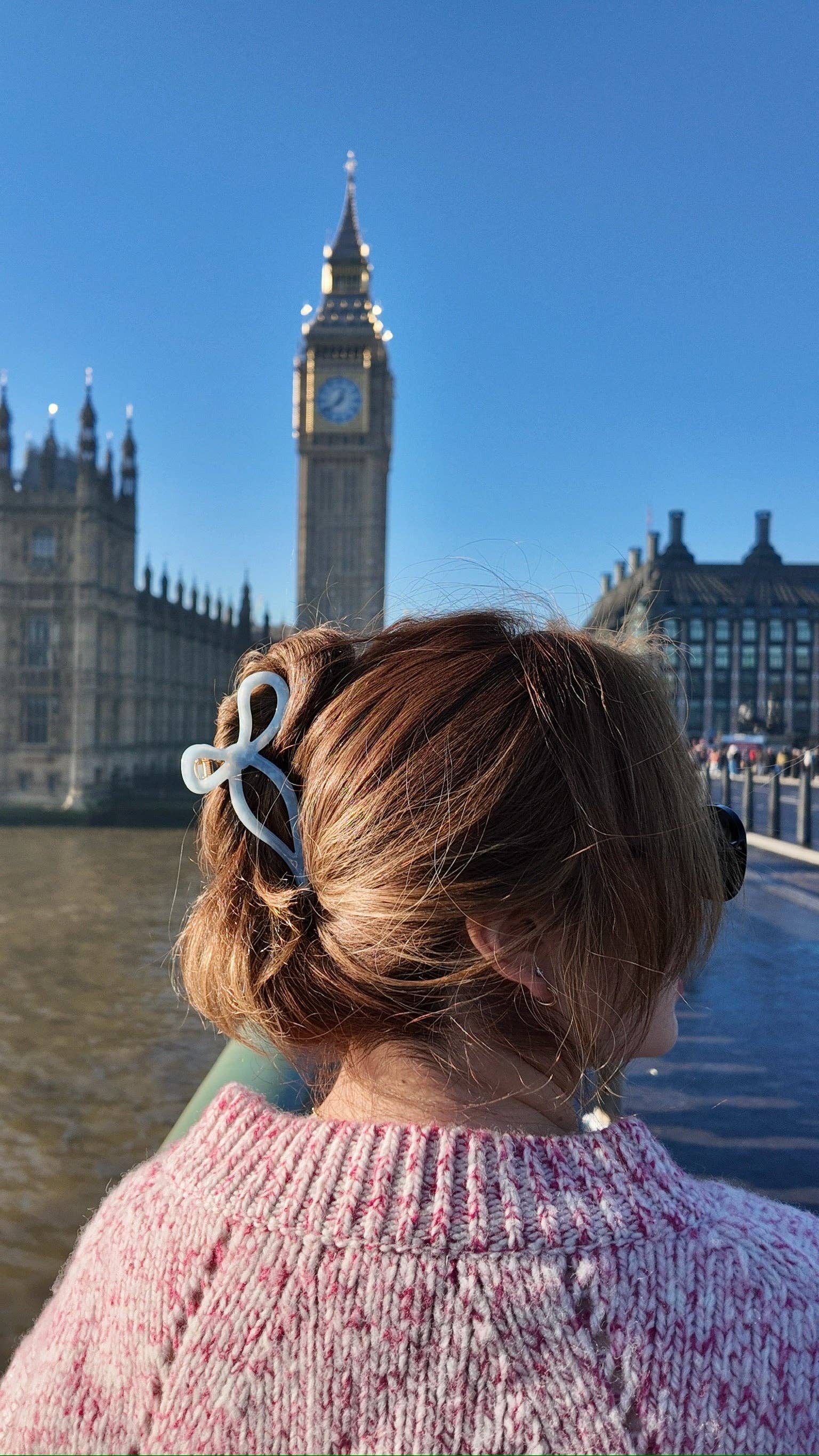 Solar Eclipse - Ballet Bow Acetate Claw Clip | Eco-Friendly: Pearl