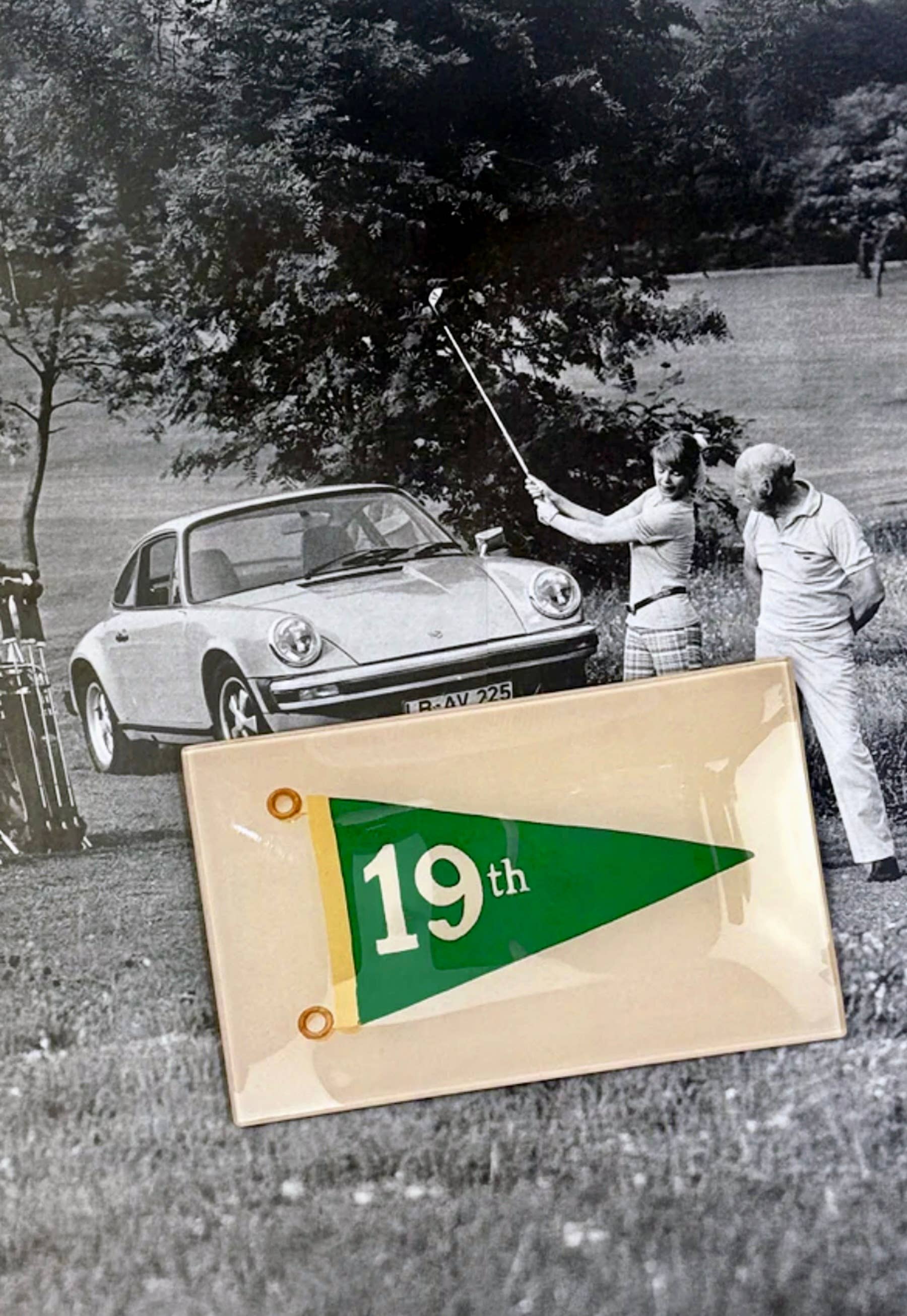 Hole No. 19 Golf Decoupage Glass Tray