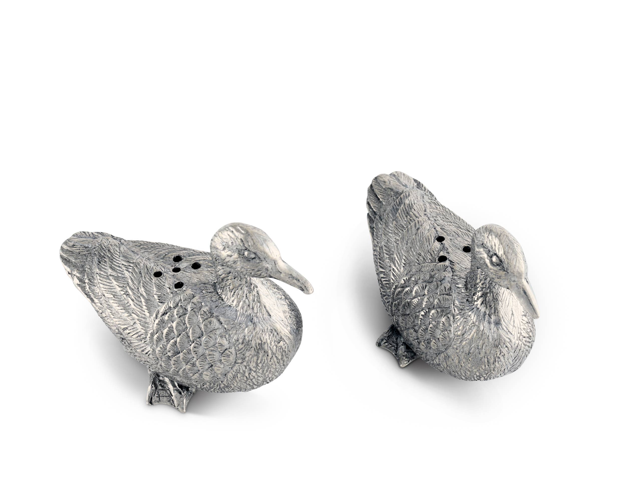 Pewter Salt & Pepper Set - Duck