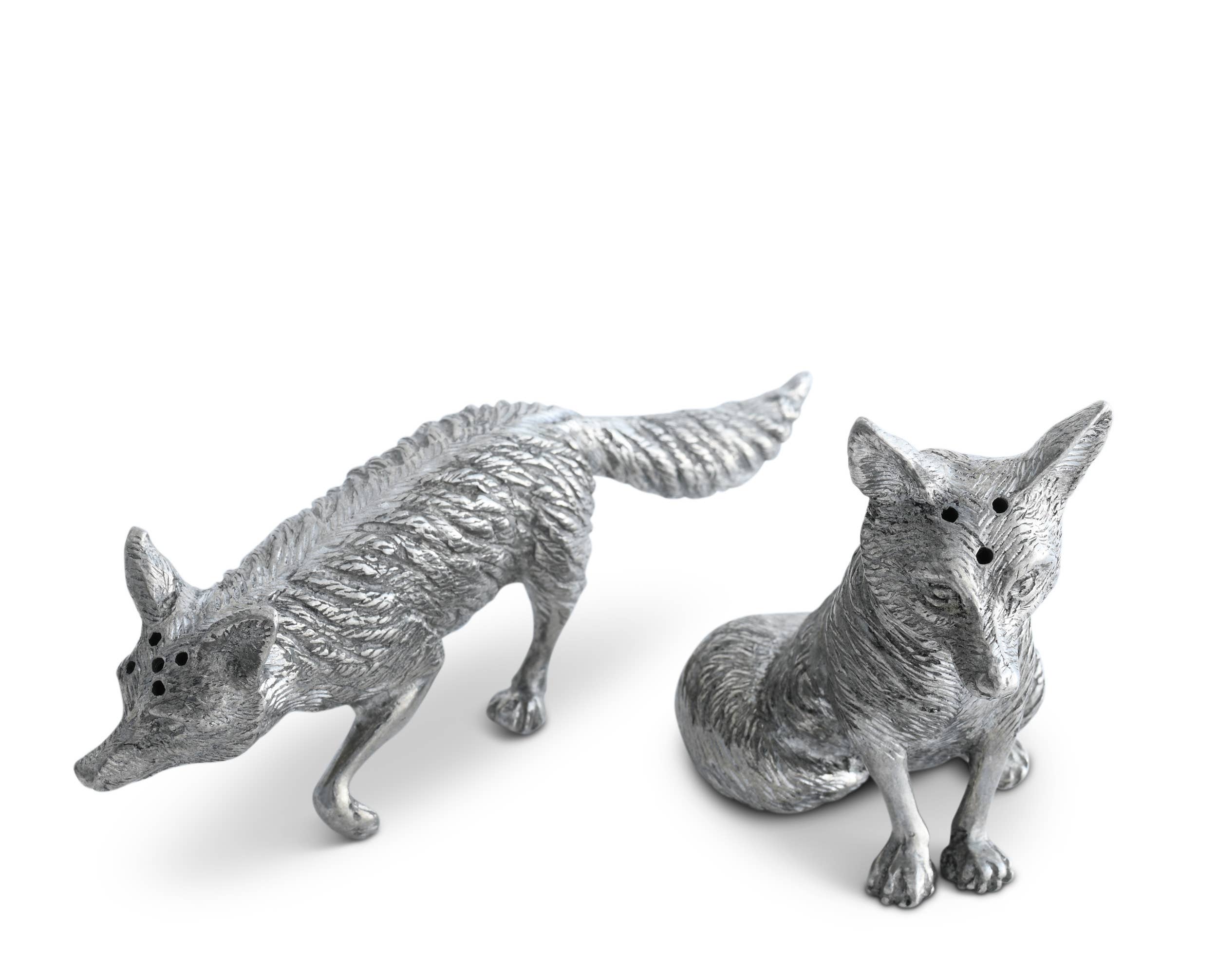 Pewter Salt & Pepper Set - Foxes