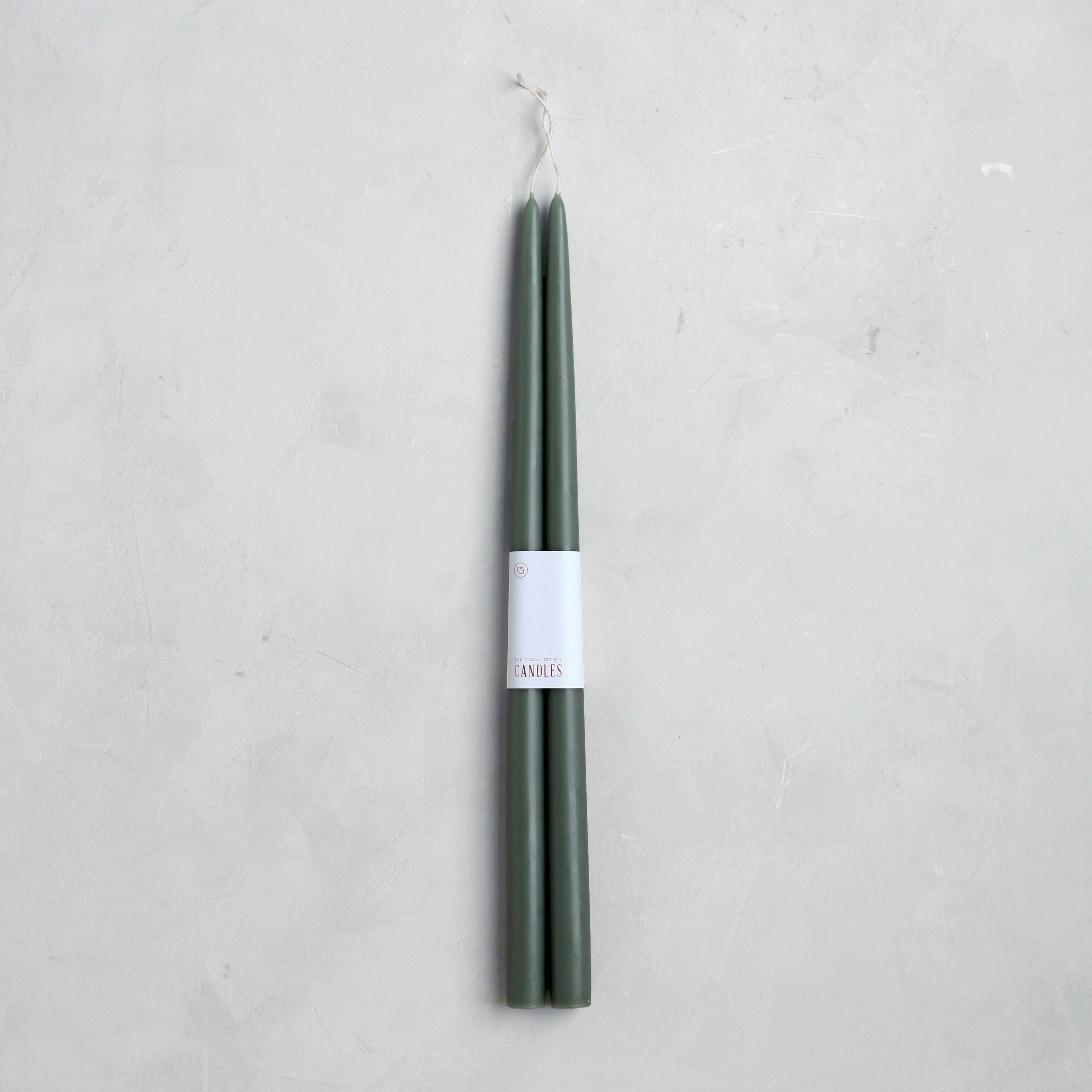The Floral Society - 18" Original Dipped Taper Candles: Peat