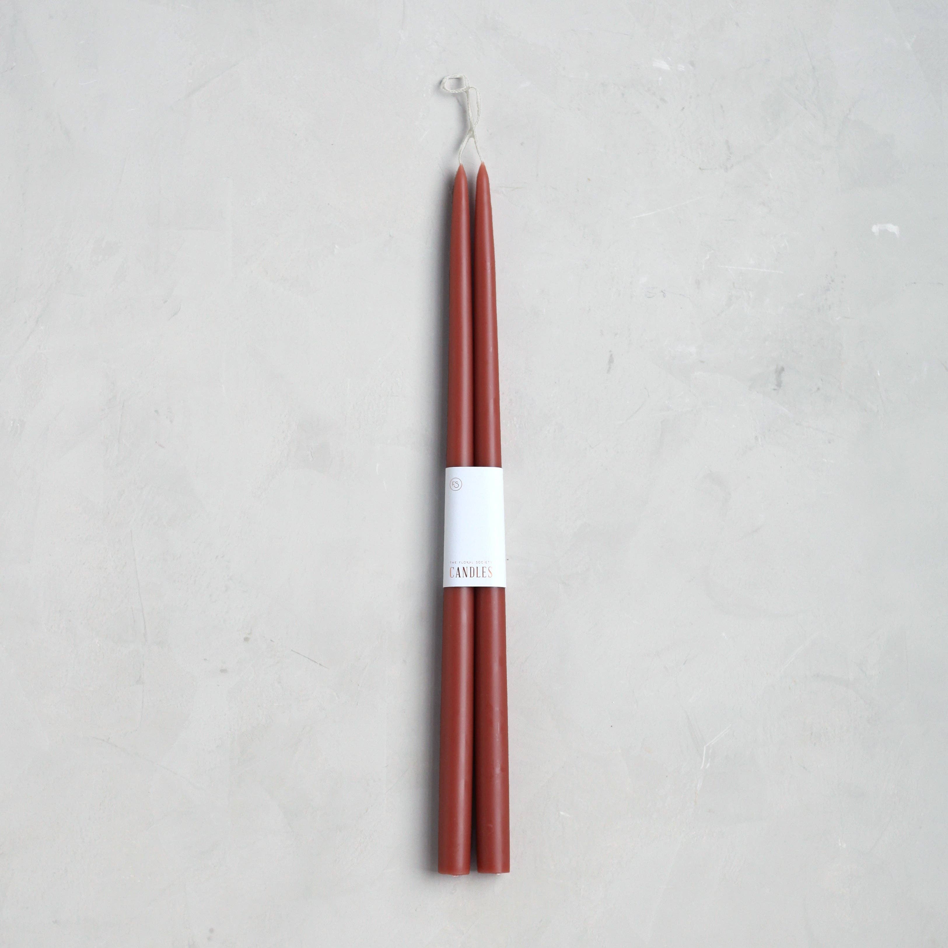 The Floral Society - 18" Original Dipped Taper Candles: Peat