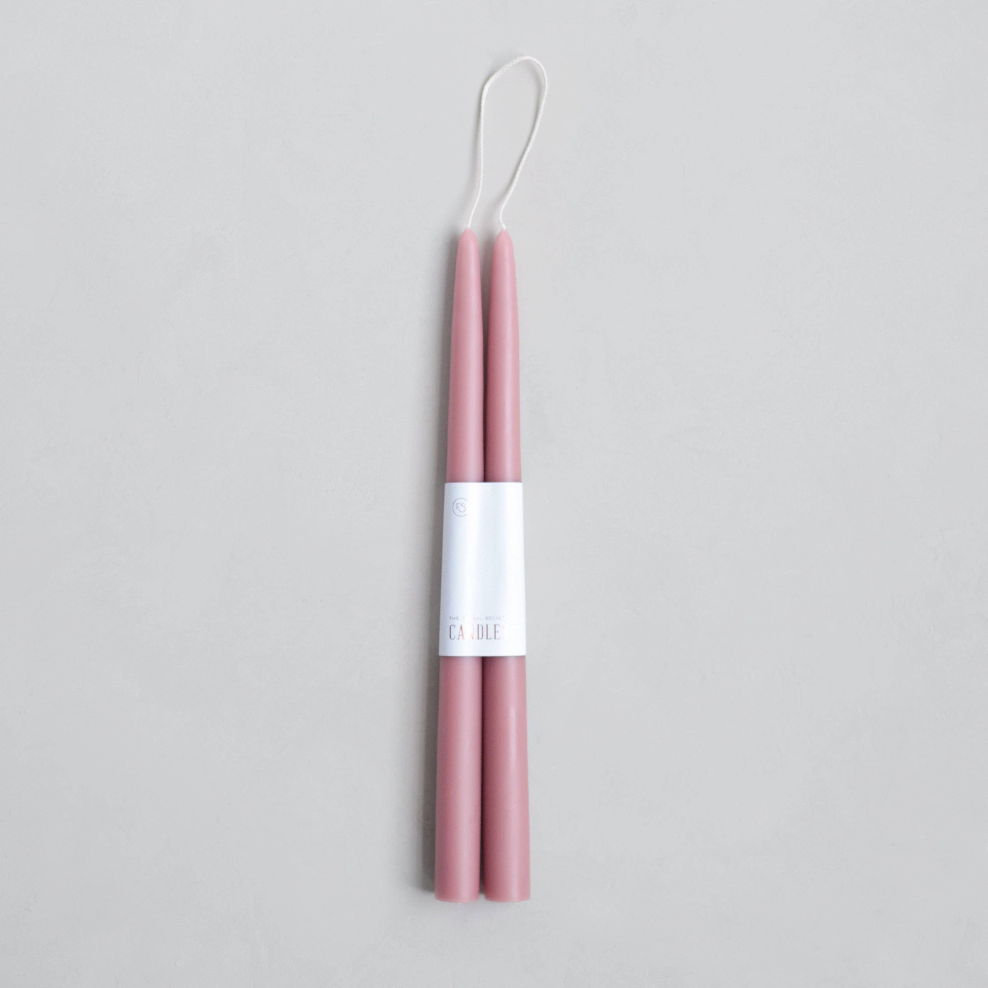 The Floral Society - 12" Original Dipped Taper Candles: Rose