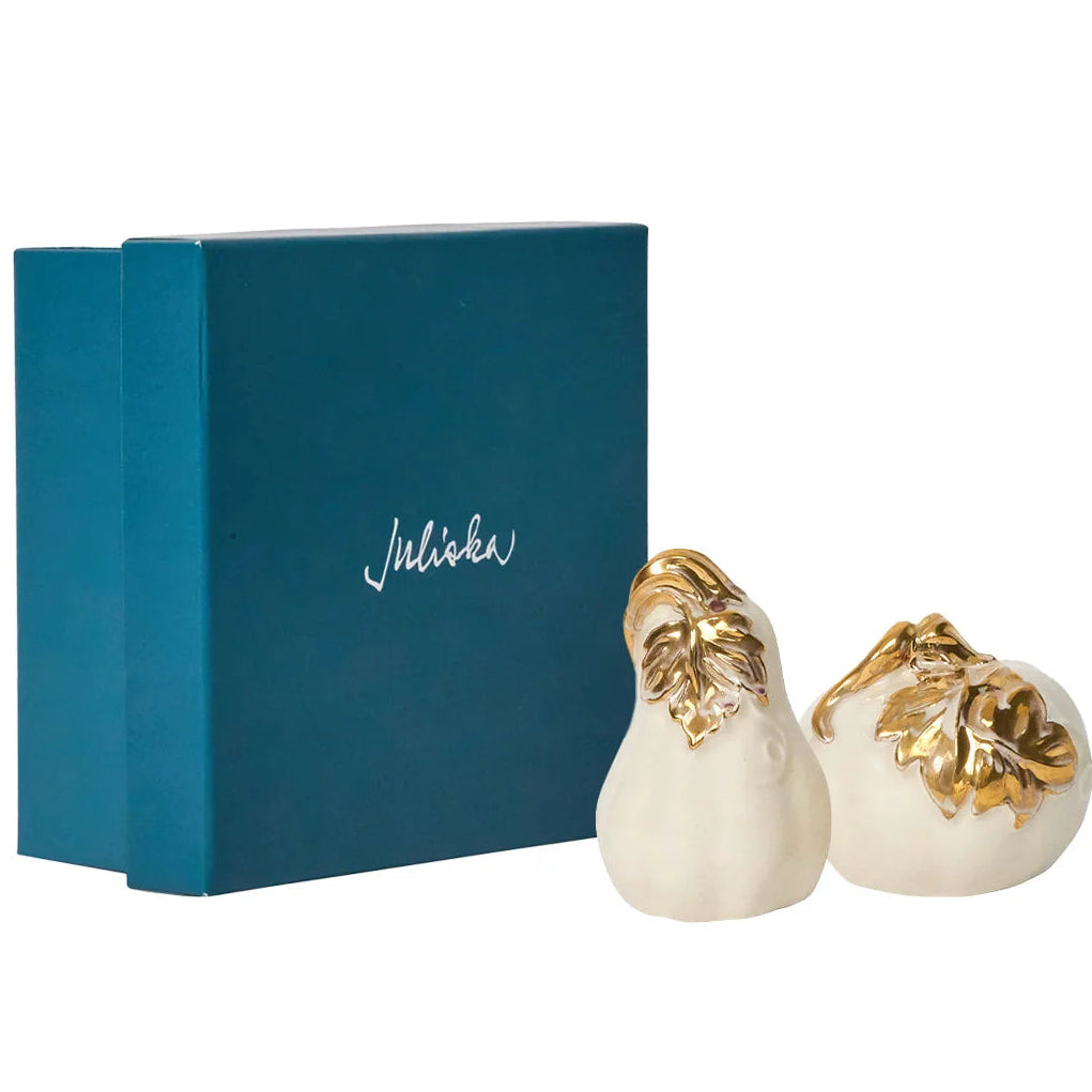 Forest Walk Pumpkin Salt & Pepper Shakers - Gold