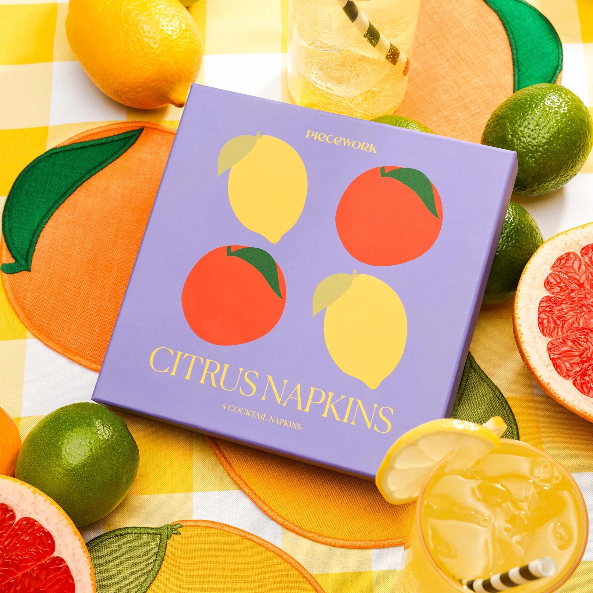 Cocktail Napkins Set Of 4 - Citrus
