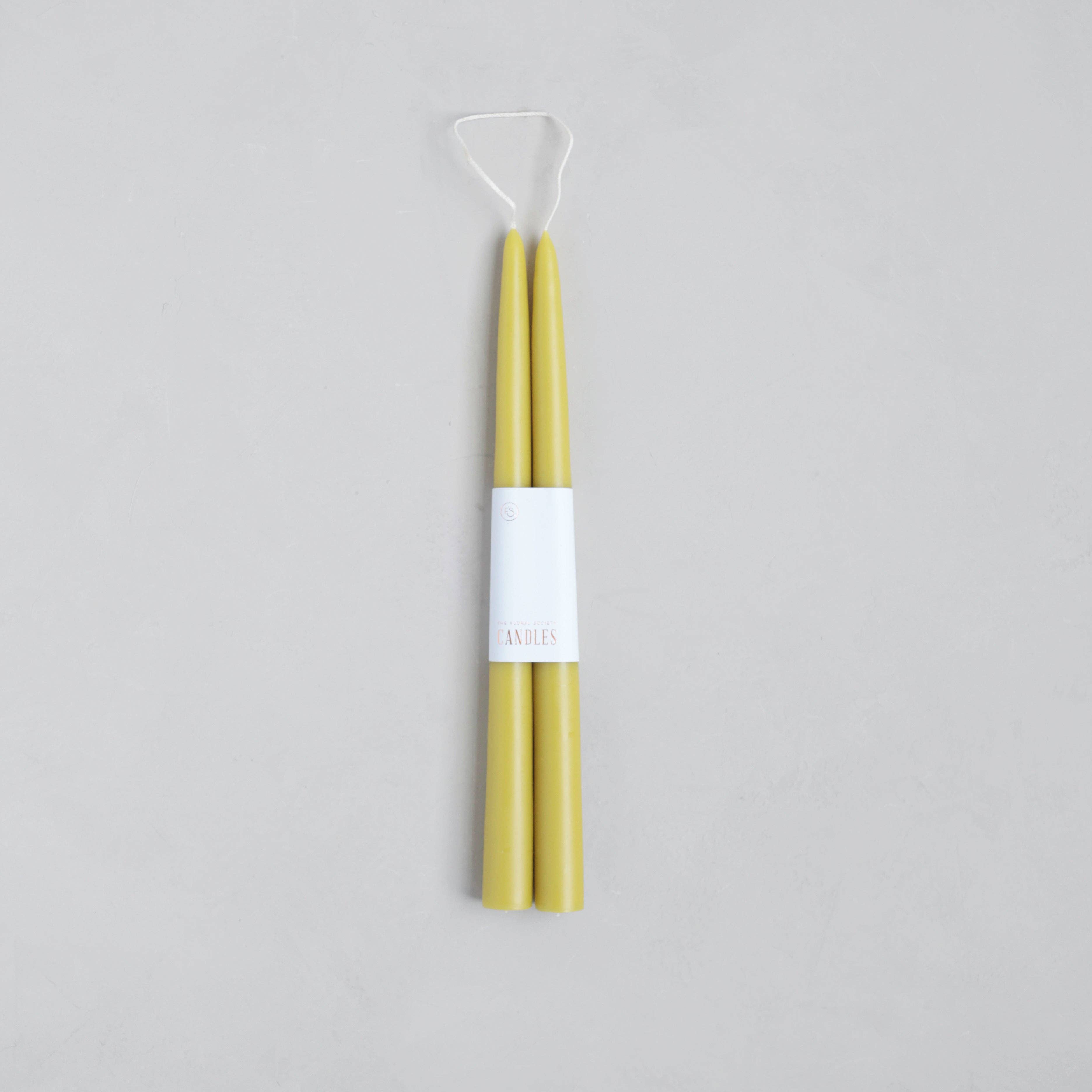The Floral Society - 12" Original Dipped Taper Candles: Citrine