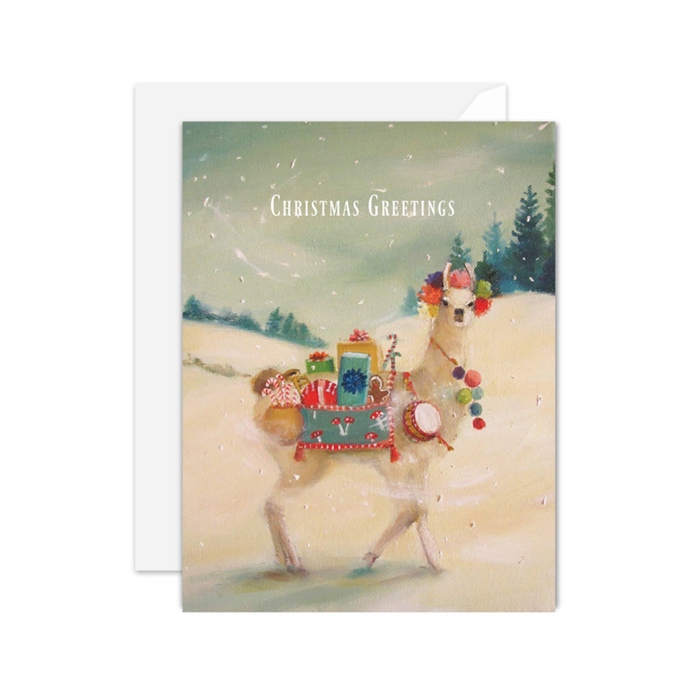 JANET HILL STUDIO - The Northern Christmas Llama Card