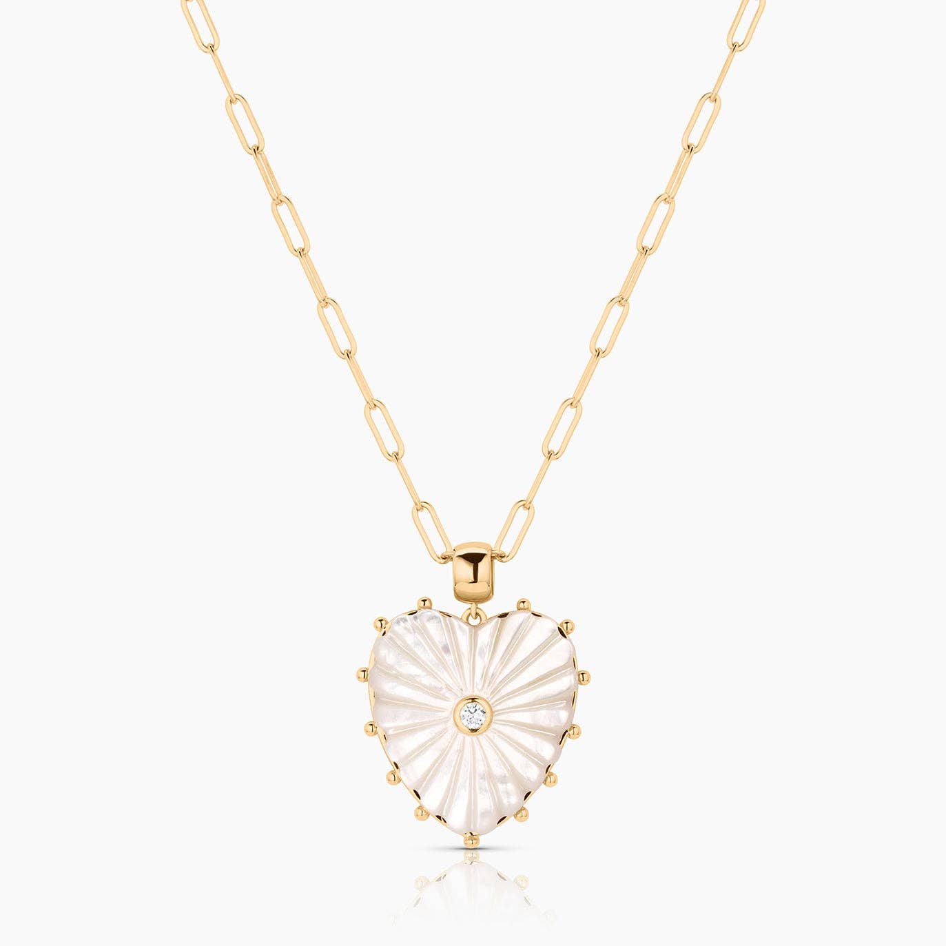 Malene Paperclip Necklace - Mother Of Pearl