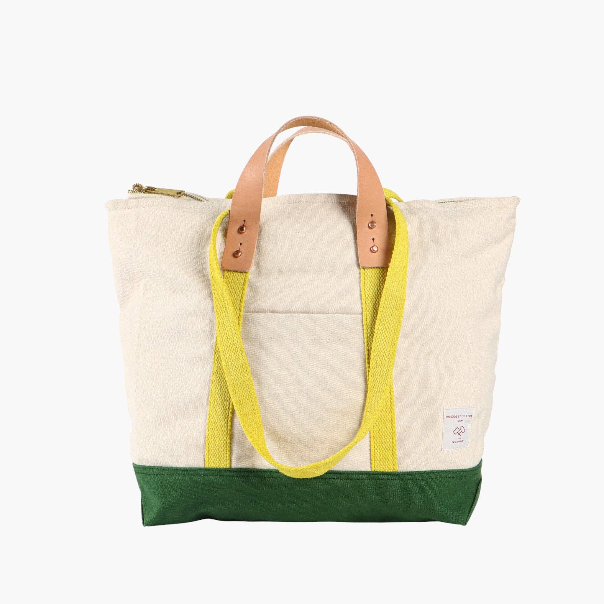 IMMODEST COTTON - Small Zipper Tote | Earth