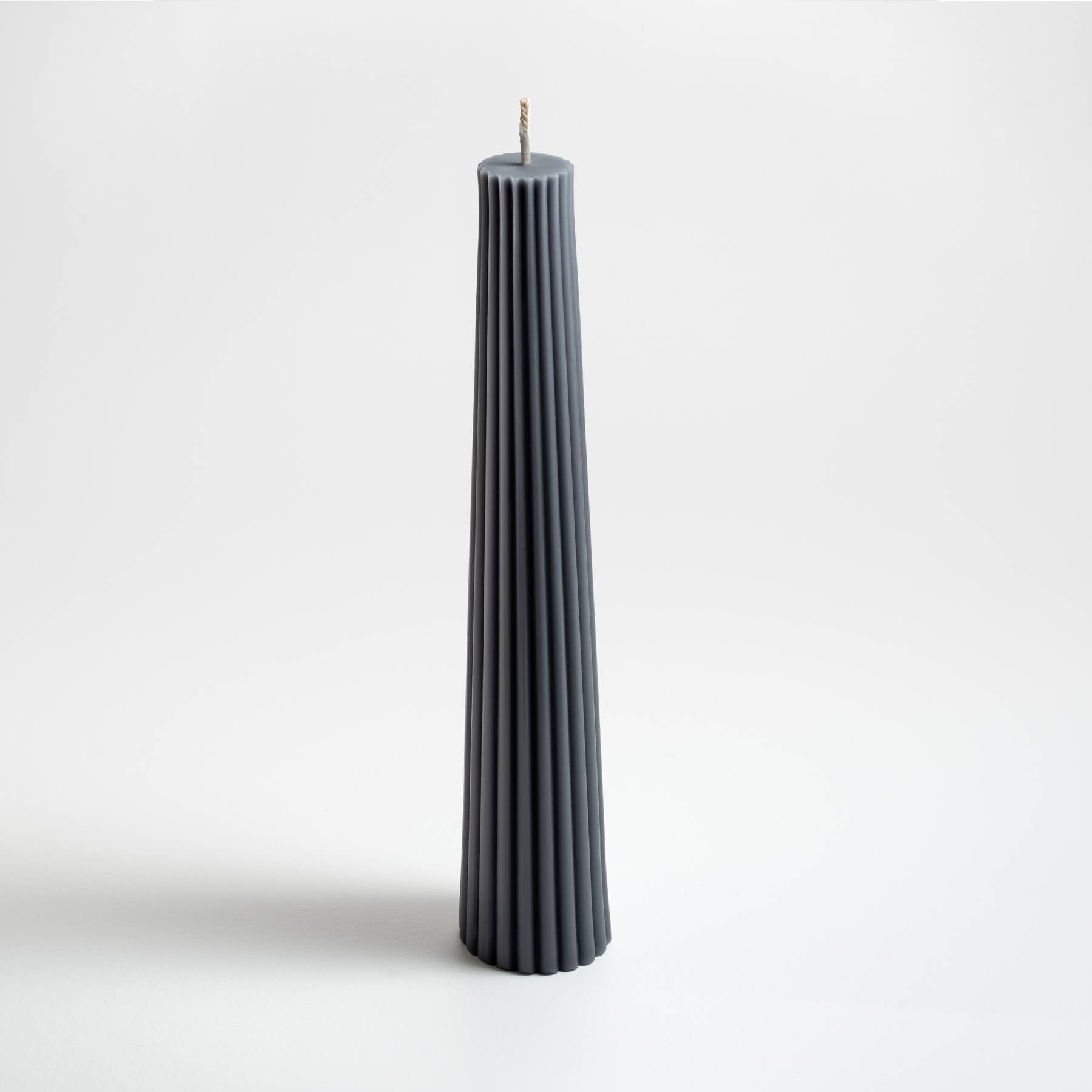 Fluted Pillar Candle - Bamboo