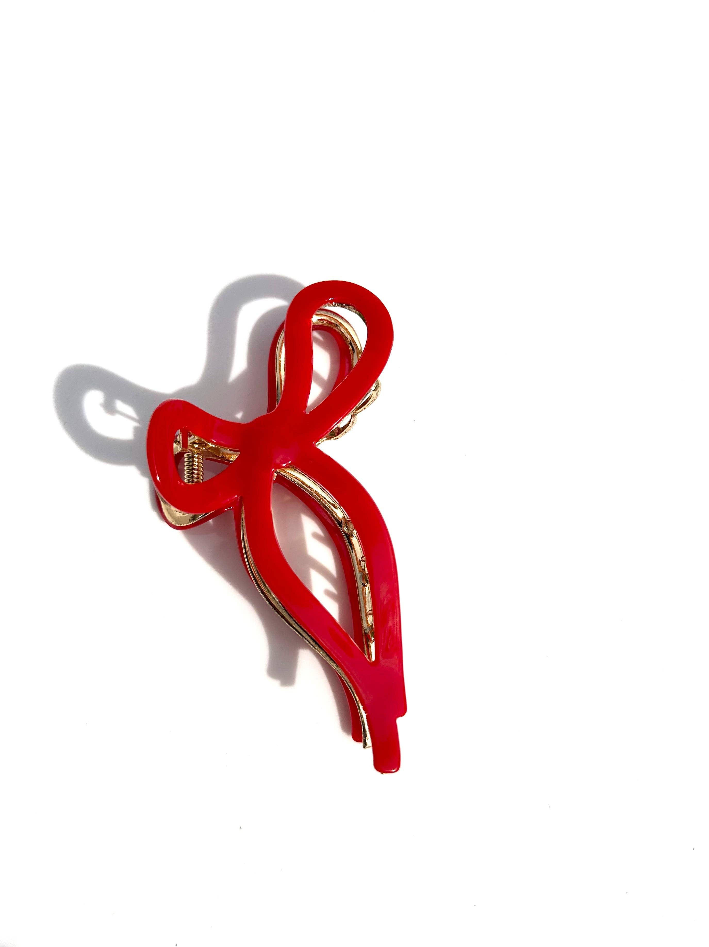 Solar Eclipse - Ballet Bow Acetate Claw Clip | Eco-Friendly: Red