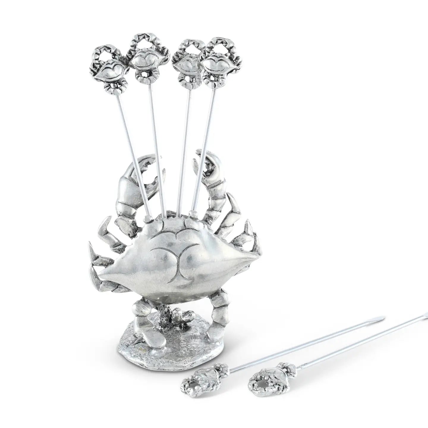 Pewter Cheese Pick Set - Blue Crab