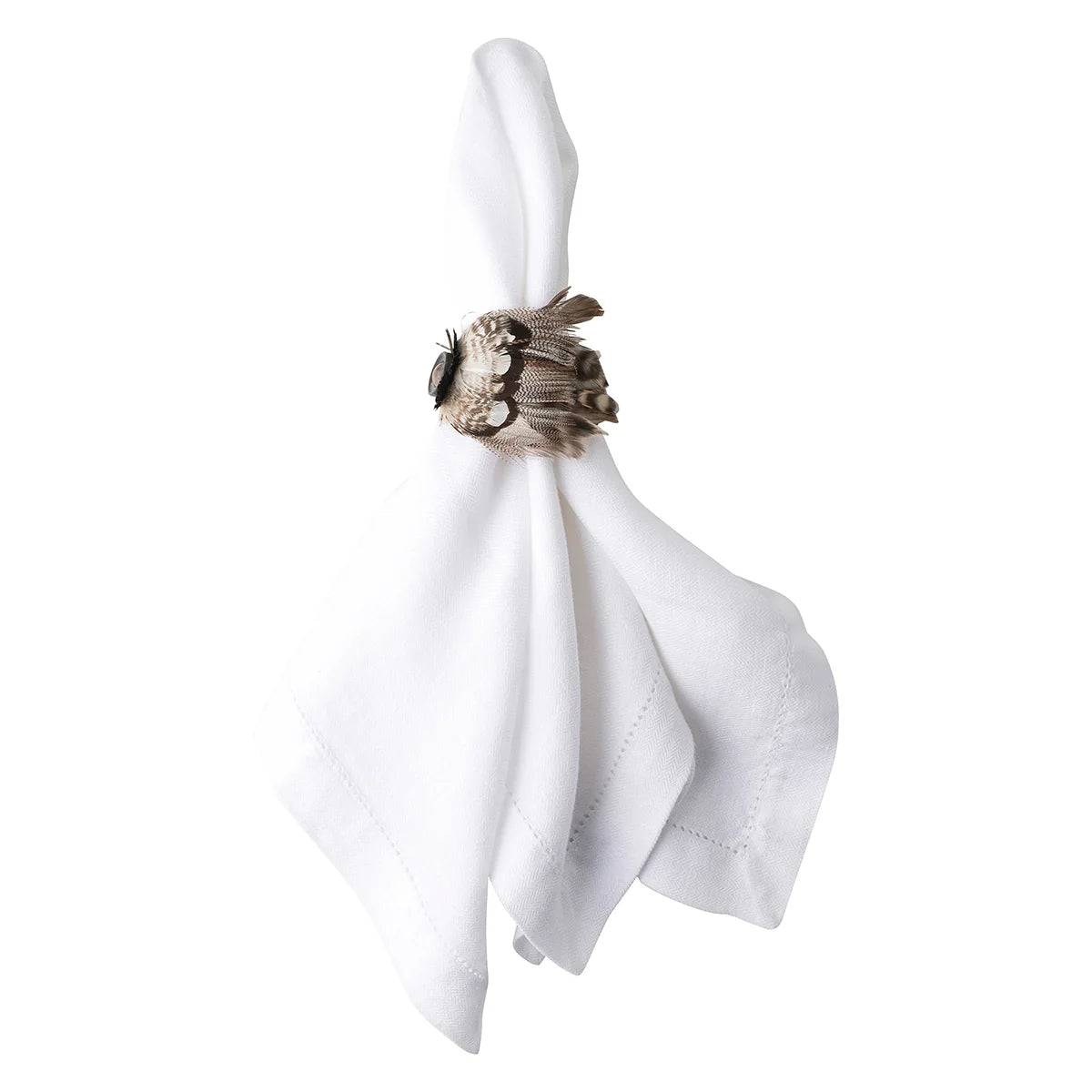 Feather Napkin Ring Set of 4  - Espresso