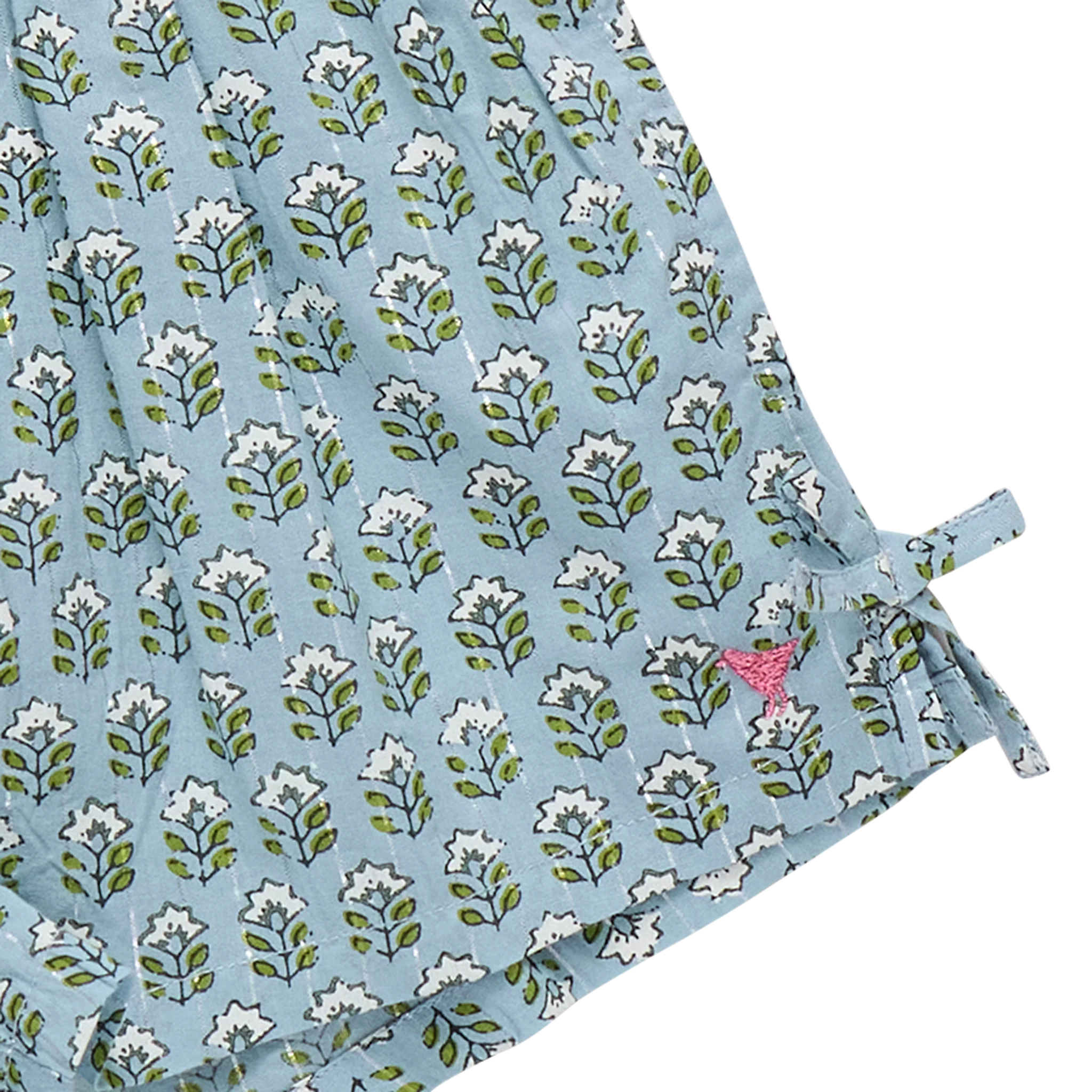 Girls Jules Short - Blue Prairie Block Print