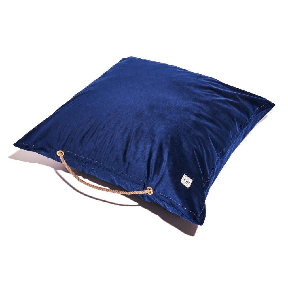 Found My Animal - Navy Washable Velvet Dog Bed: L