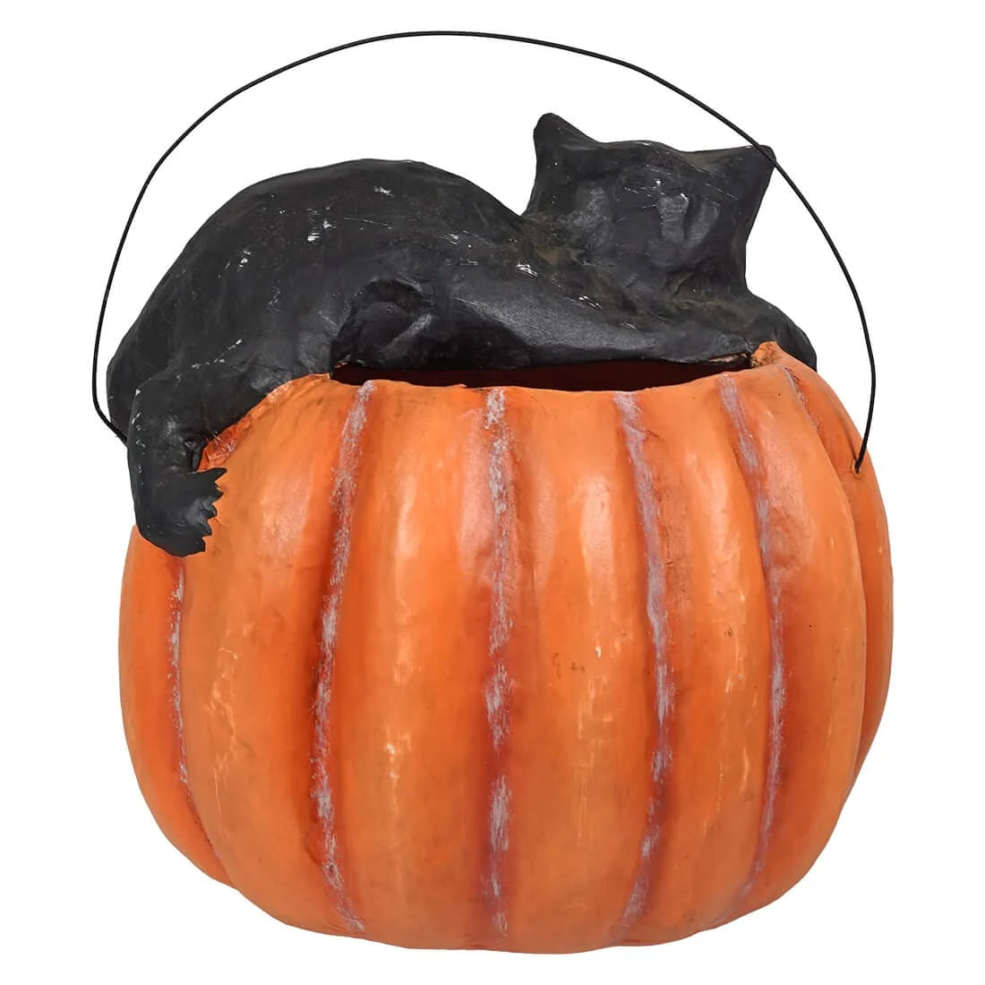 Cat With Pumpkin Candy Bucket