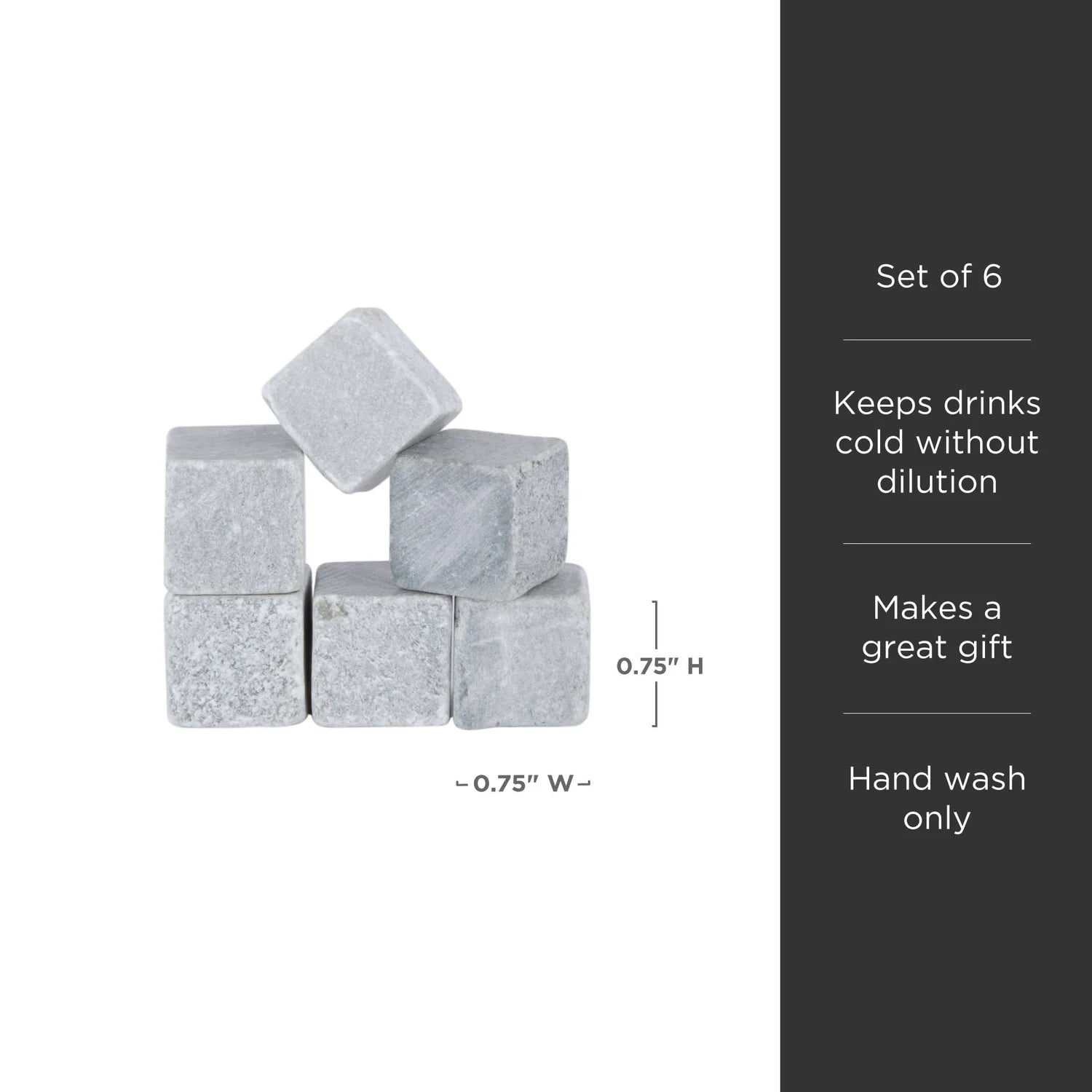 Glacier Rocks Set of 6 Soapstone Cubes