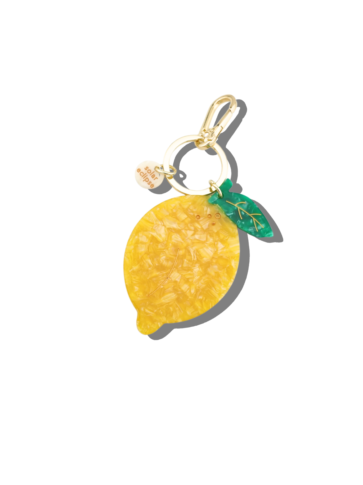 Solar Eclipse - Hand-painted Lemon Bag Charm + Keychain