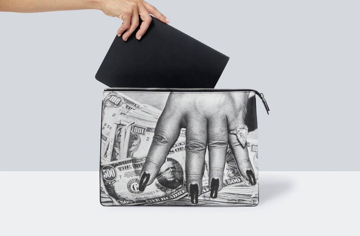 Pouch. Helmut Newton 'Fat Hand and Dollars'