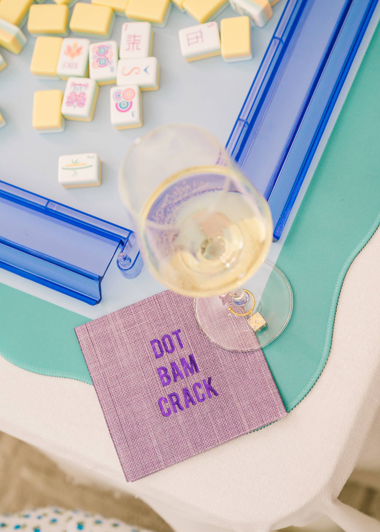 No Reservations - Dot Bam Crack Disposable Cocktail Napkins–Mahjong Game Night