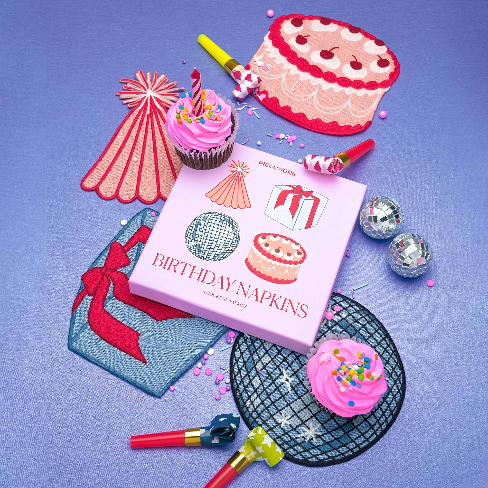 Piecework Puzzles - ✨NEW✨ Birthday Cocktail Napkins - Set of 4