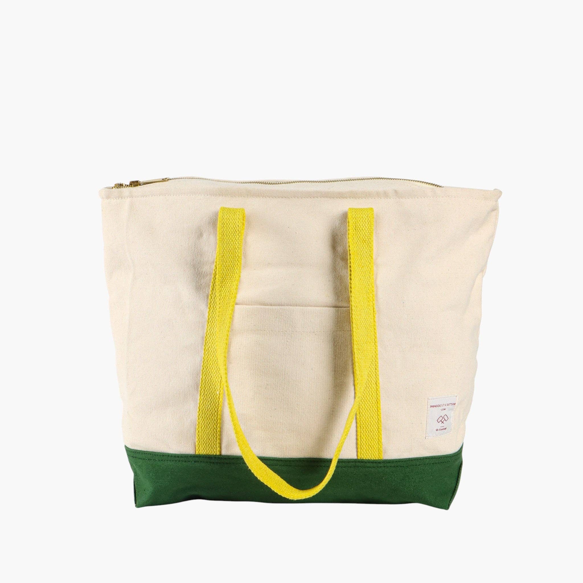IMMODEST COTTON - Small Zipper Tote | Earth