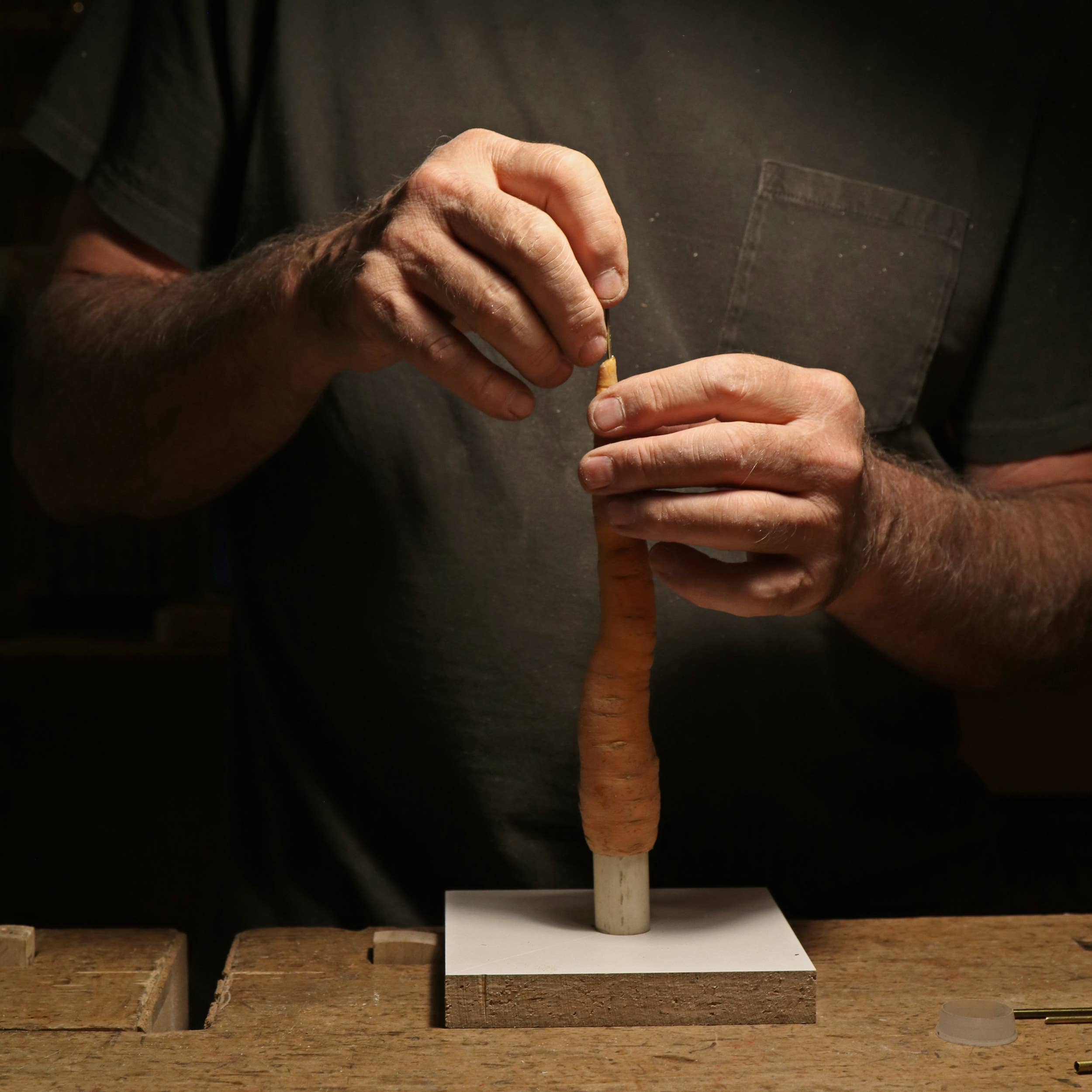 Carrot Taper Beeswax Candle Pair