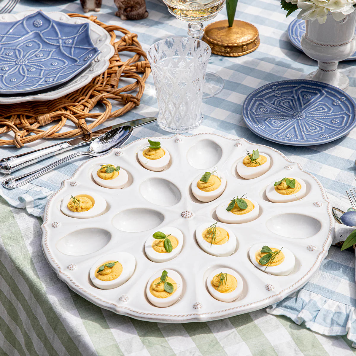 Berry & Thread 13" Deviled Egg Platter - Whitewash