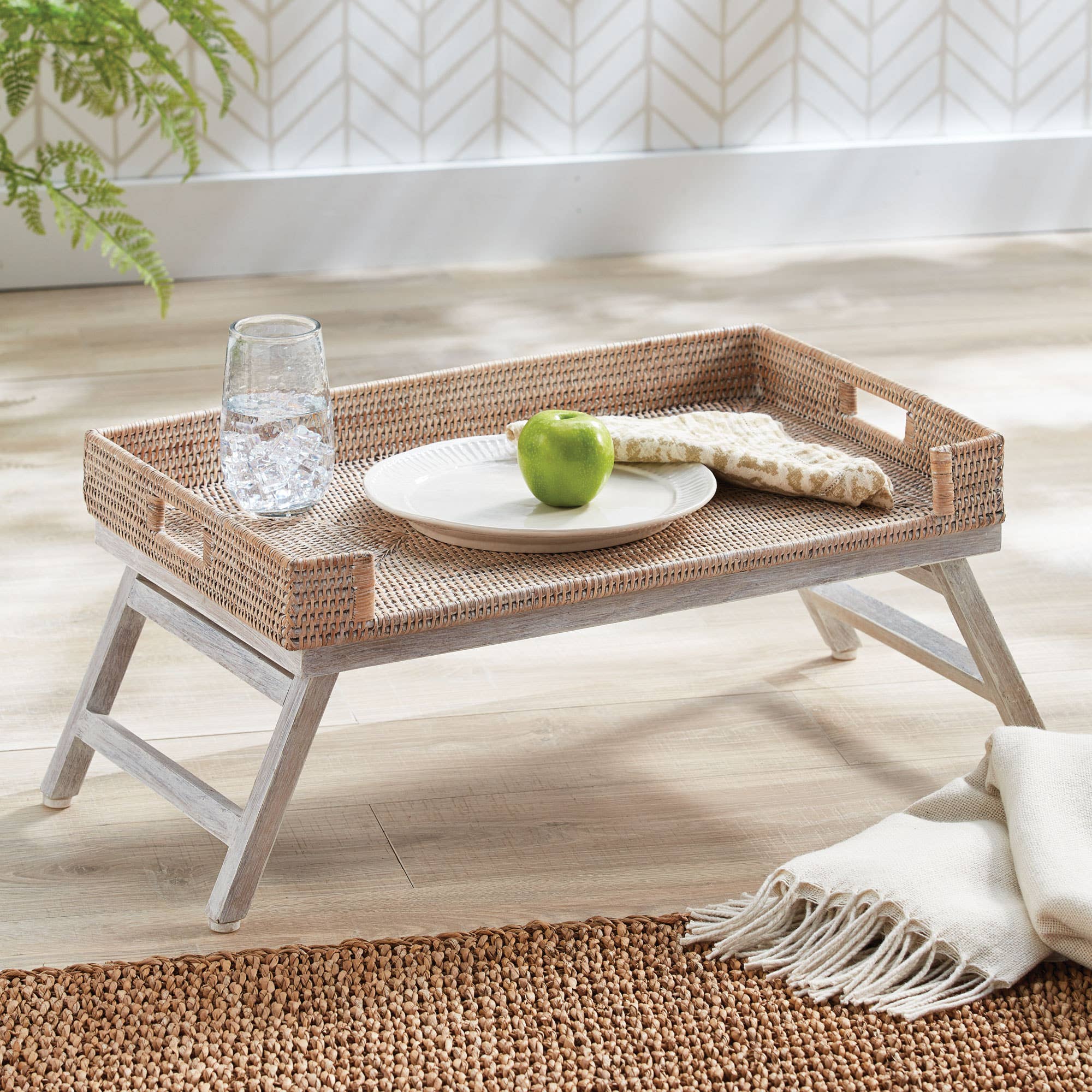 Napa Home & Garden - Burma Rattan Lap Tray Table White