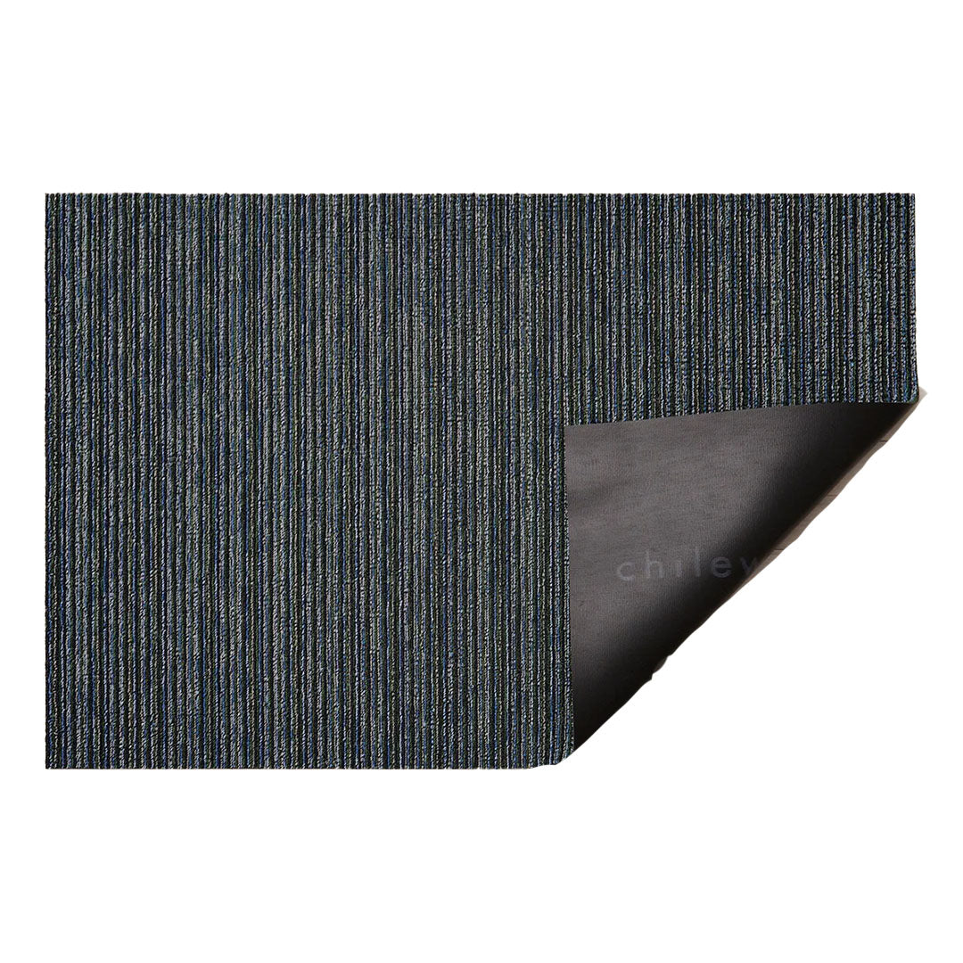 Skinny Stripe Shag Doormat - Forest