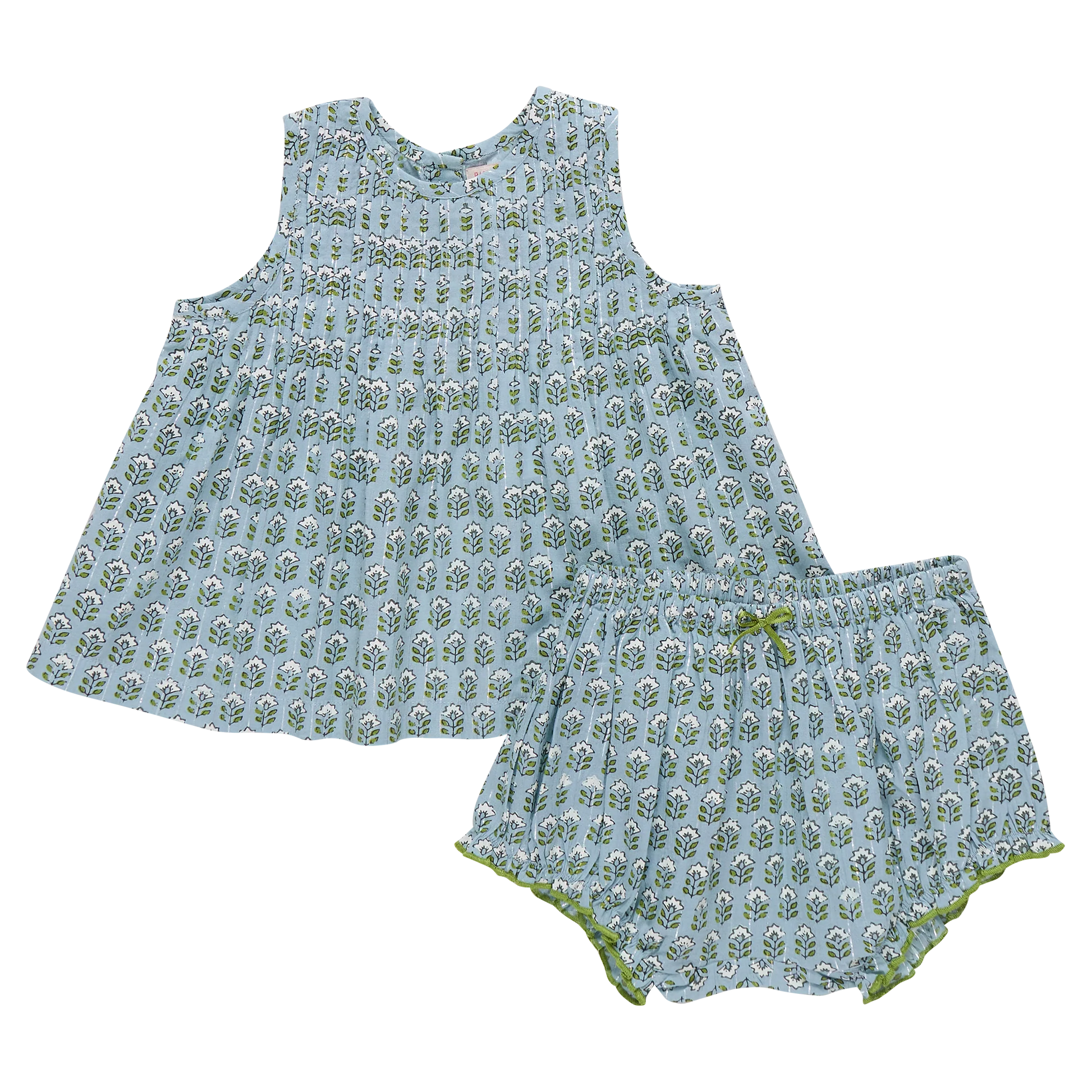 Jaipur Two-Piece Set - Blue Prairie Block Print