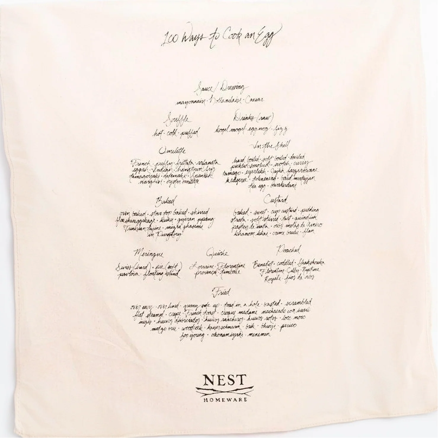 100 Ways to Cook an Egg Tea Towel