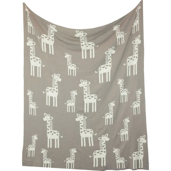 Giraffe Baby Blanket Set - Stone/Natural