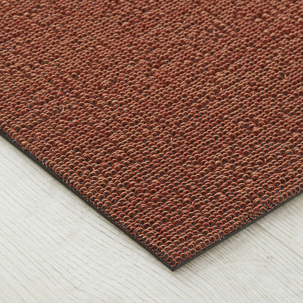 Heathered Shag Doormat - Burnt Coral