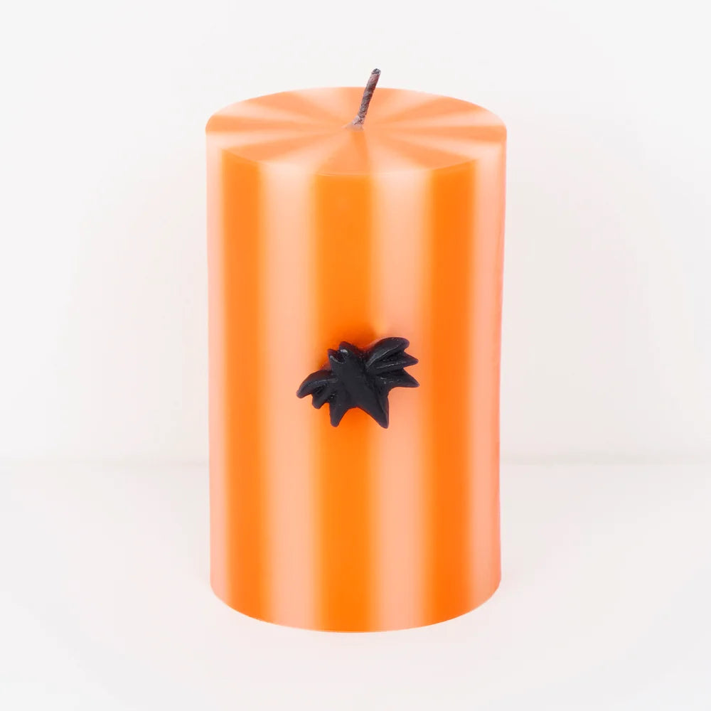 Halloween Striped Pillar Candles