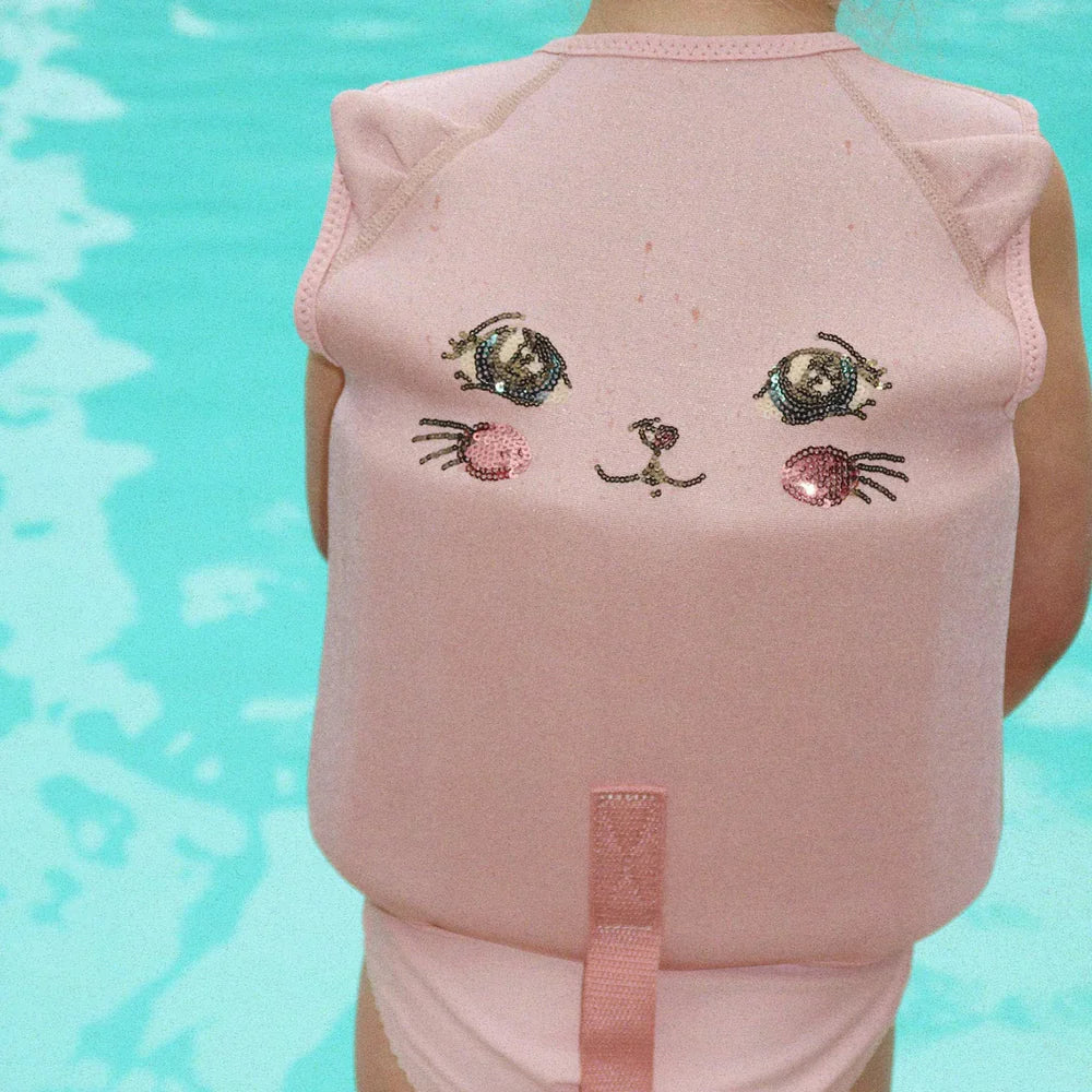 Kitty Swim Vest - Powder Pink