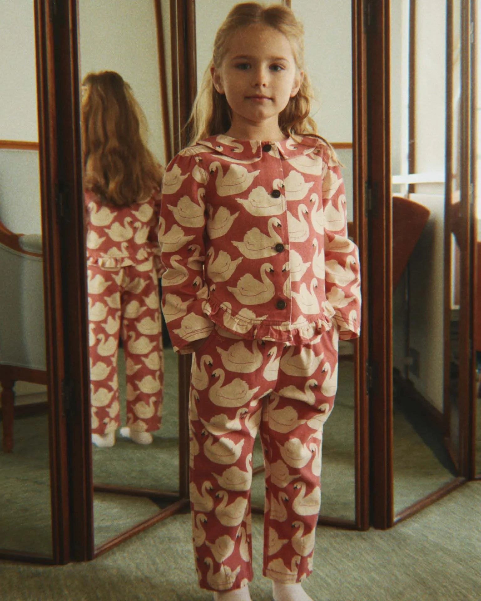 Magot Frill Pants - Swan Rose