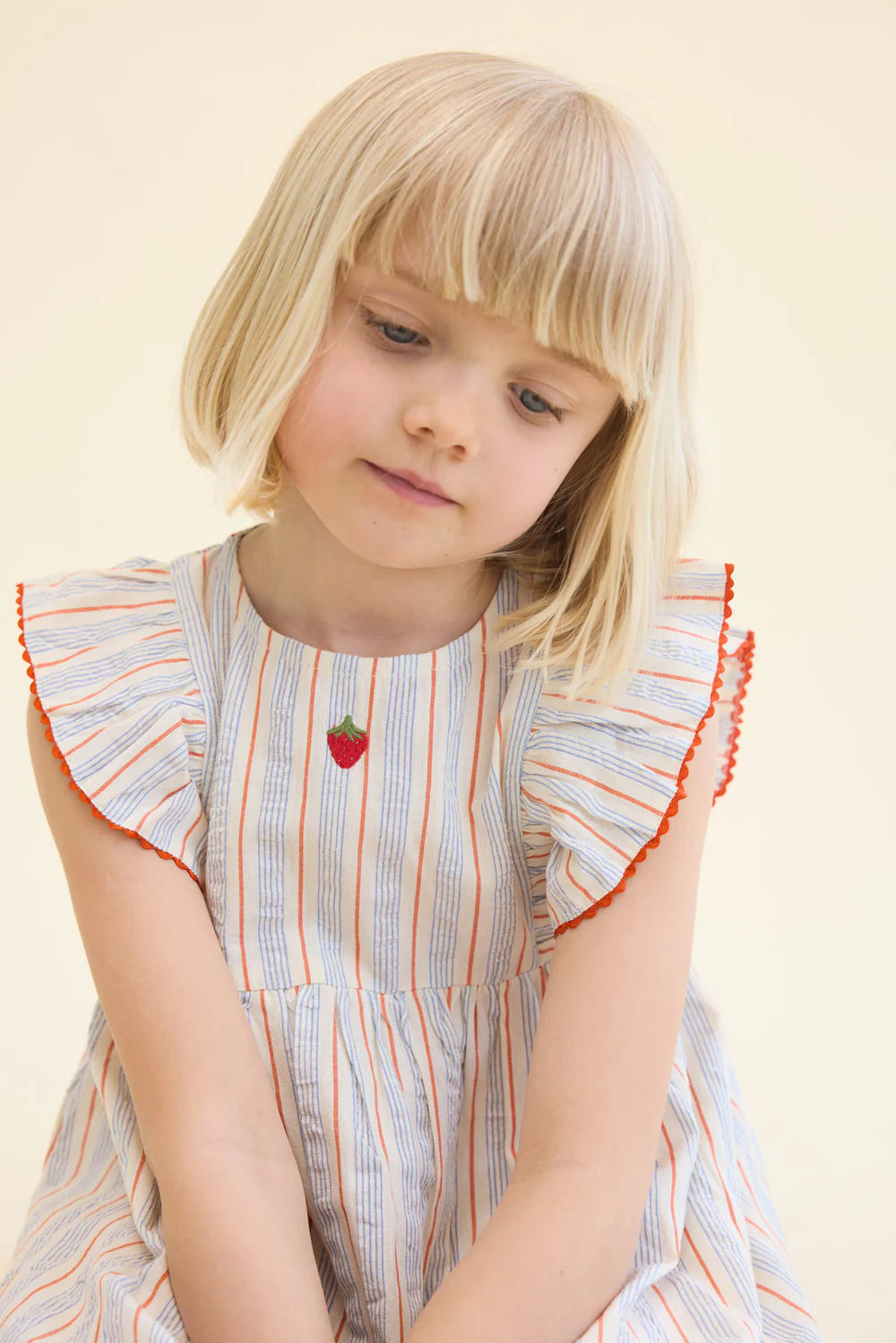 Robin Dress - Blue-tangerine Stripe