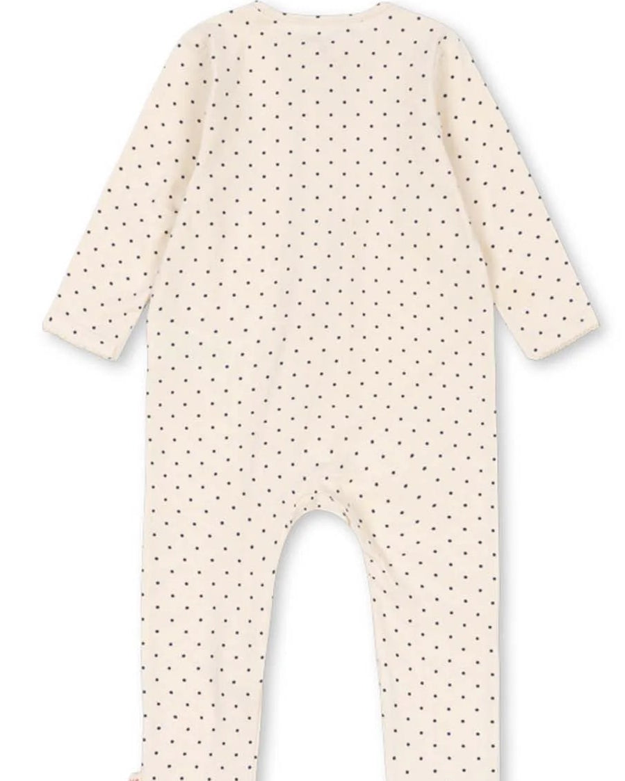 Basic Zip Onesie - Blue Dot