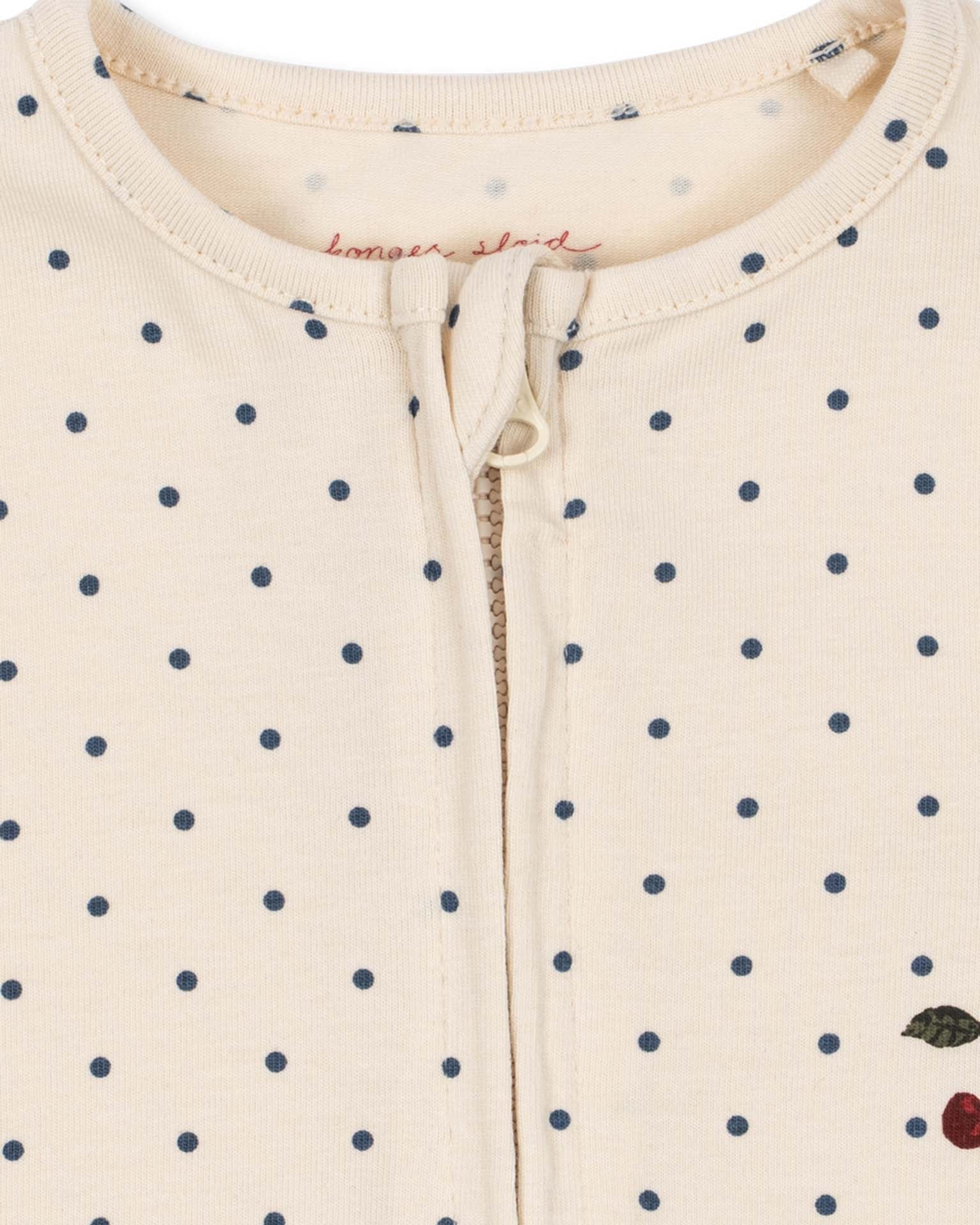 Basic Zip Onesie - Blue Dot