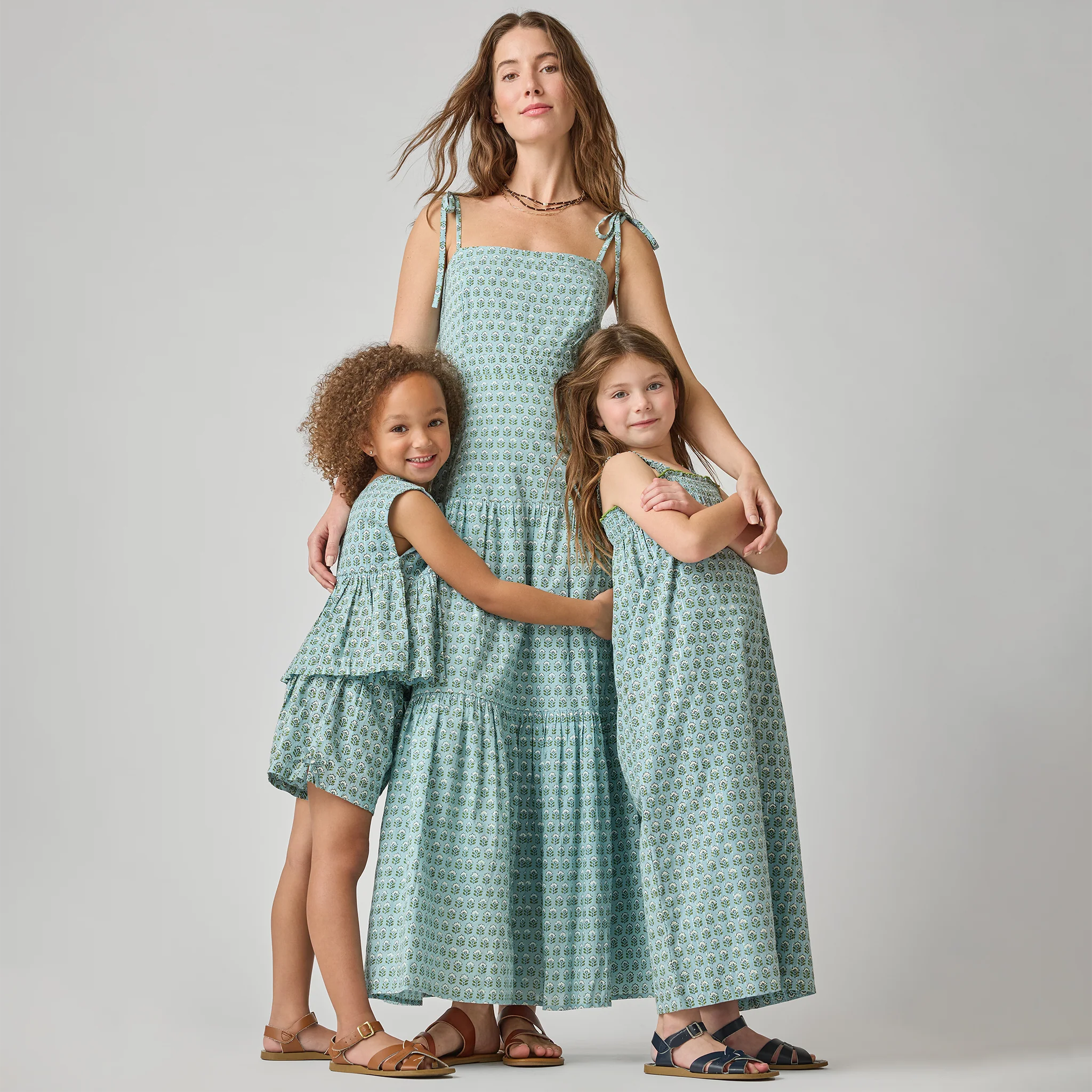 Girls Jules Short - Blue Prairie Block Print