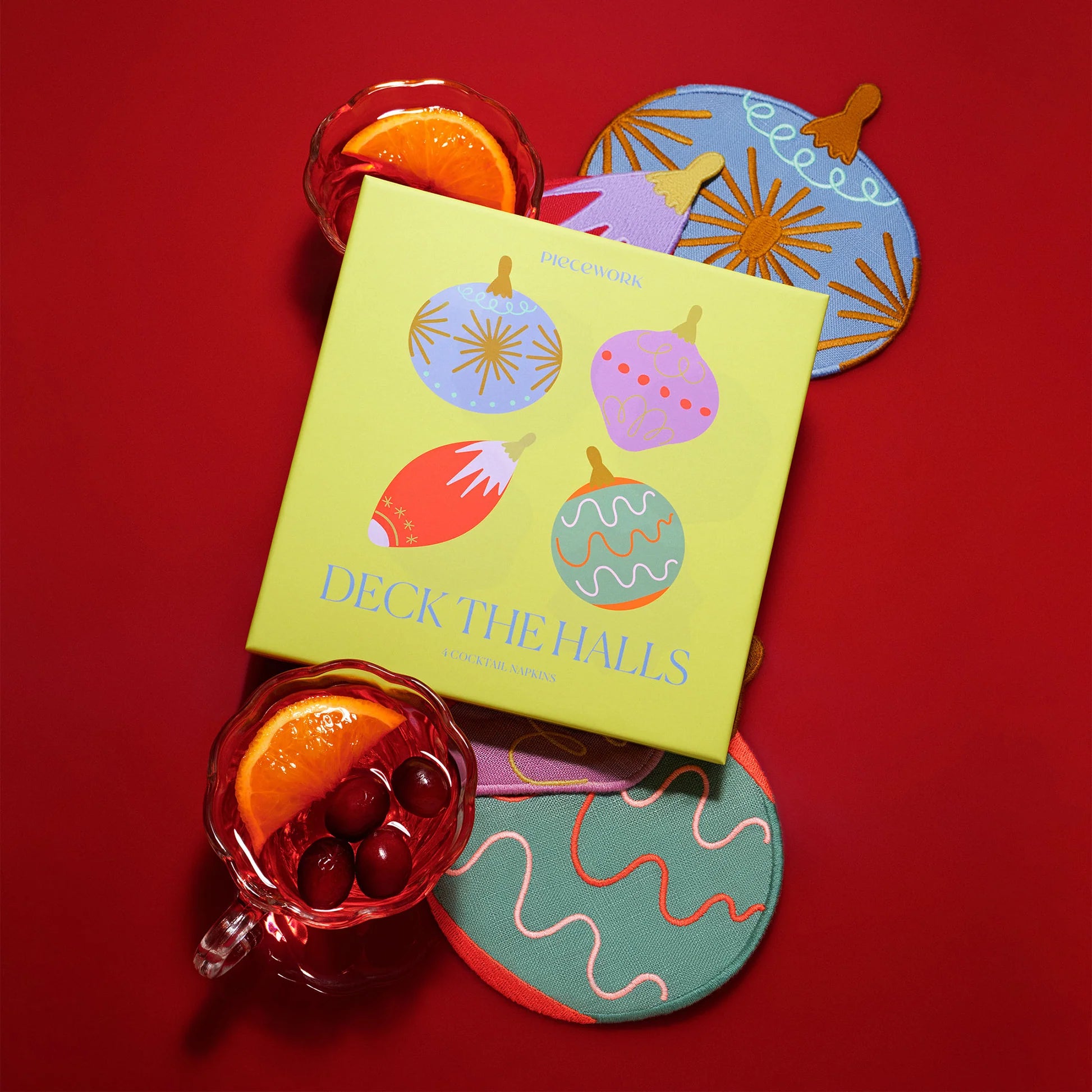 Cocktail Napkins Set of 4 -  Deck the Halls