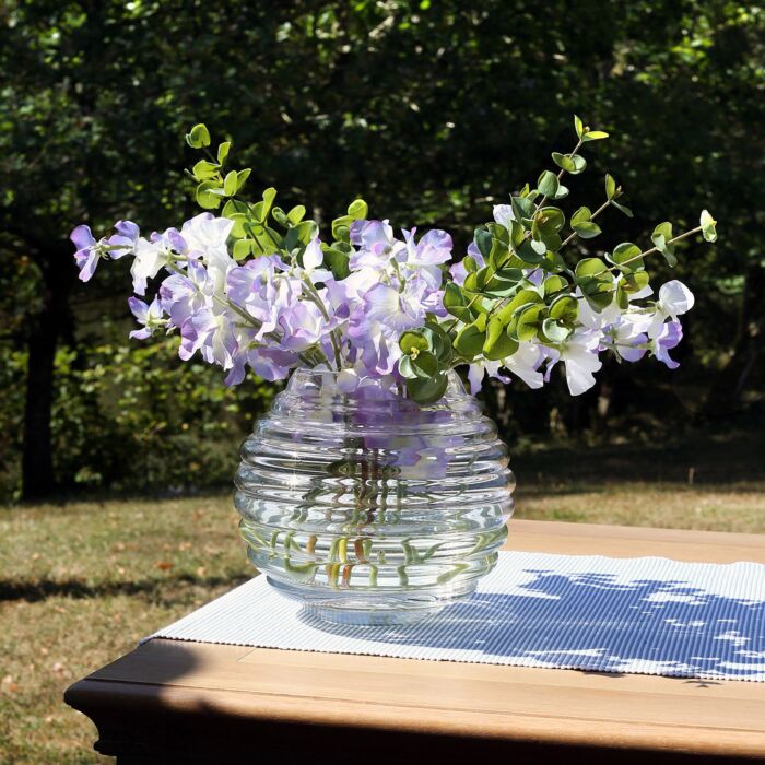 Ripple Rose Clear Bowl - 8"
